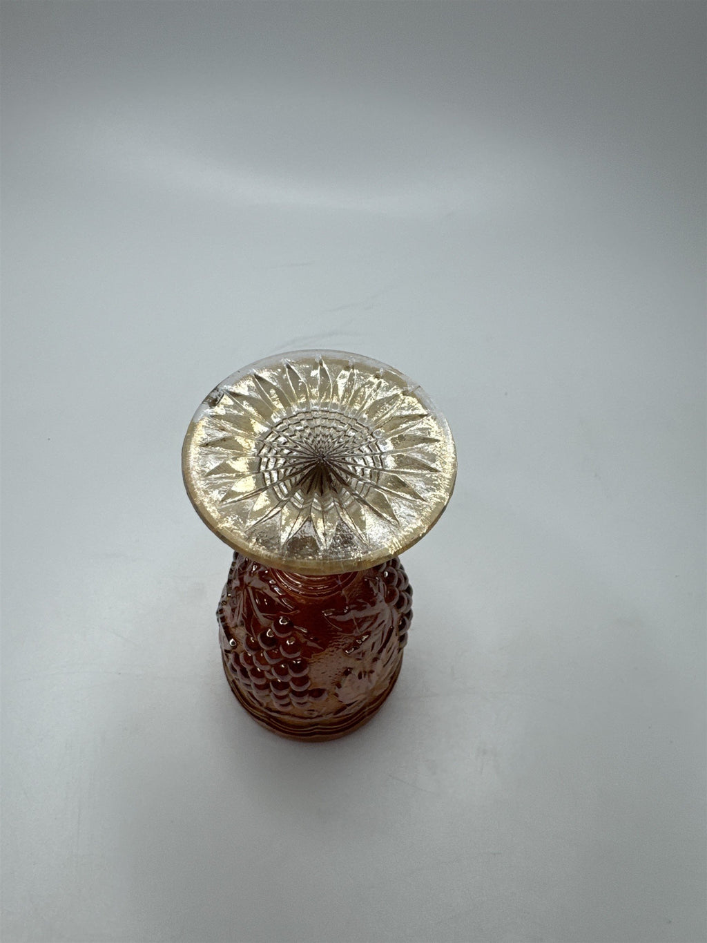 Imperial Marigold Carnival Glass 3.75" Grape Stemmed Wine Cordial Glass Goblet