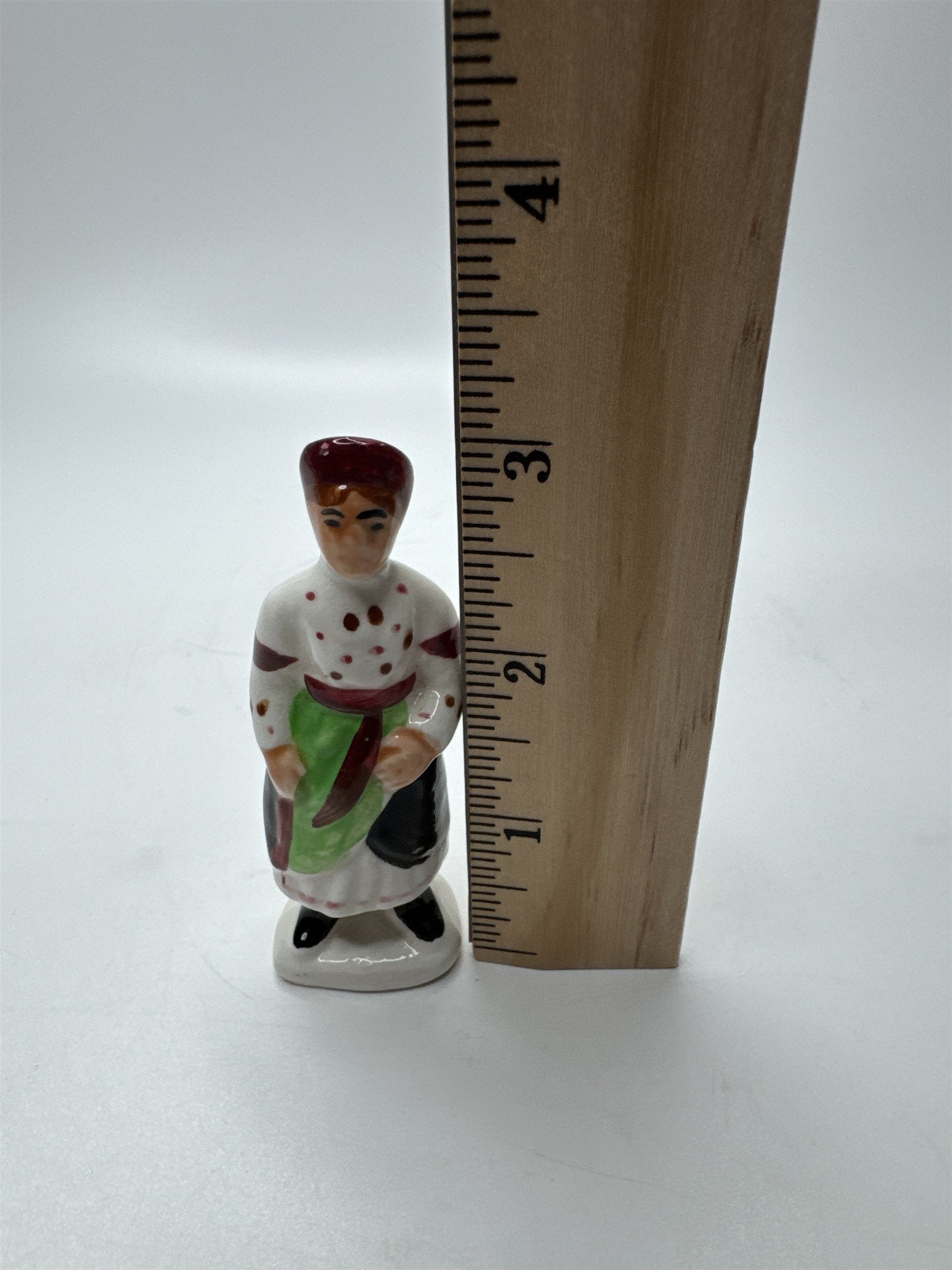 Vtg 3" Ceramic Ukrainian Man With Traditional Clothing Figurine Made in Japan