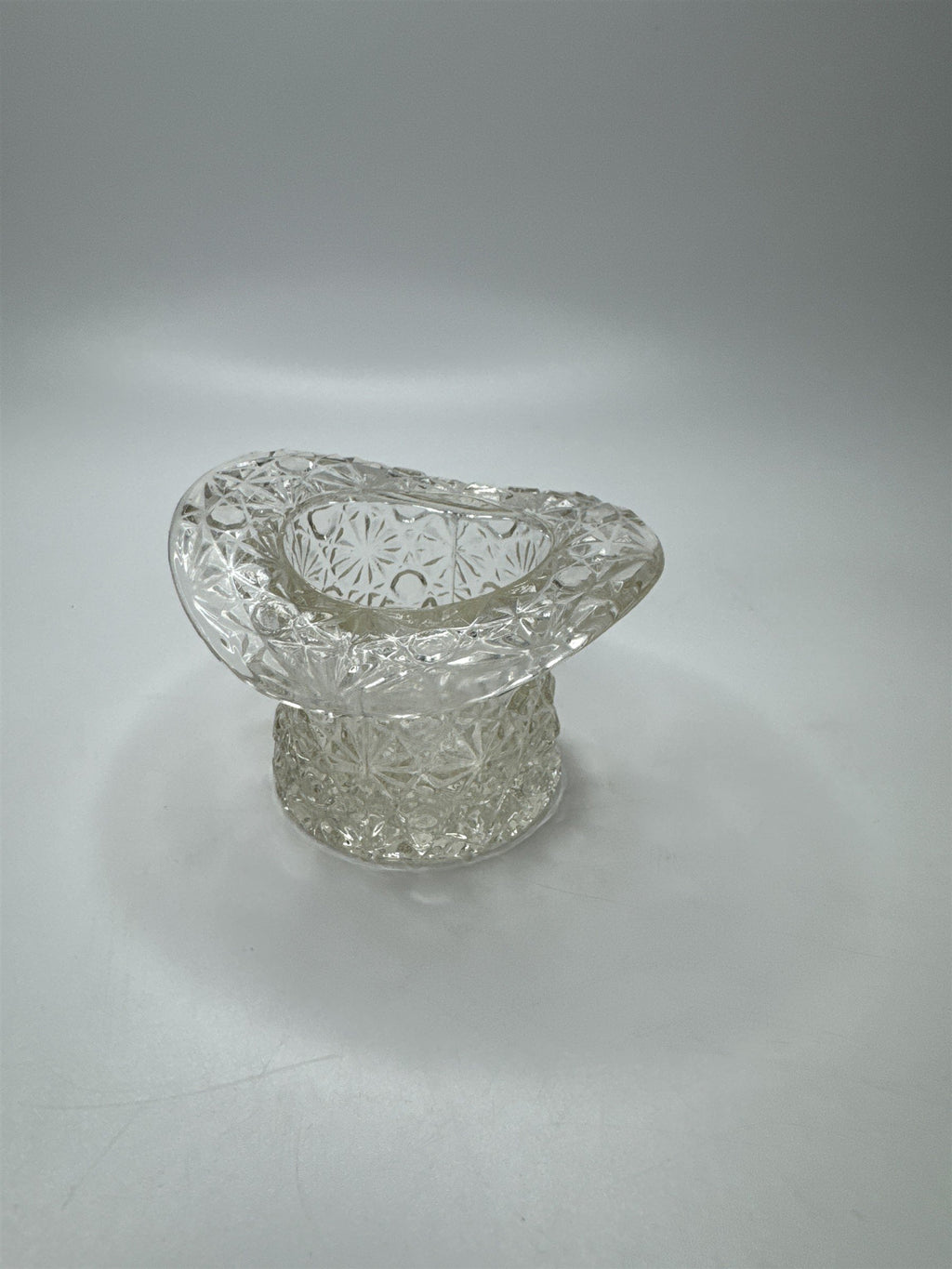 Vintage Large Clear Glass Daisy and Buttons Top Hat Dish Mini Planter Holder