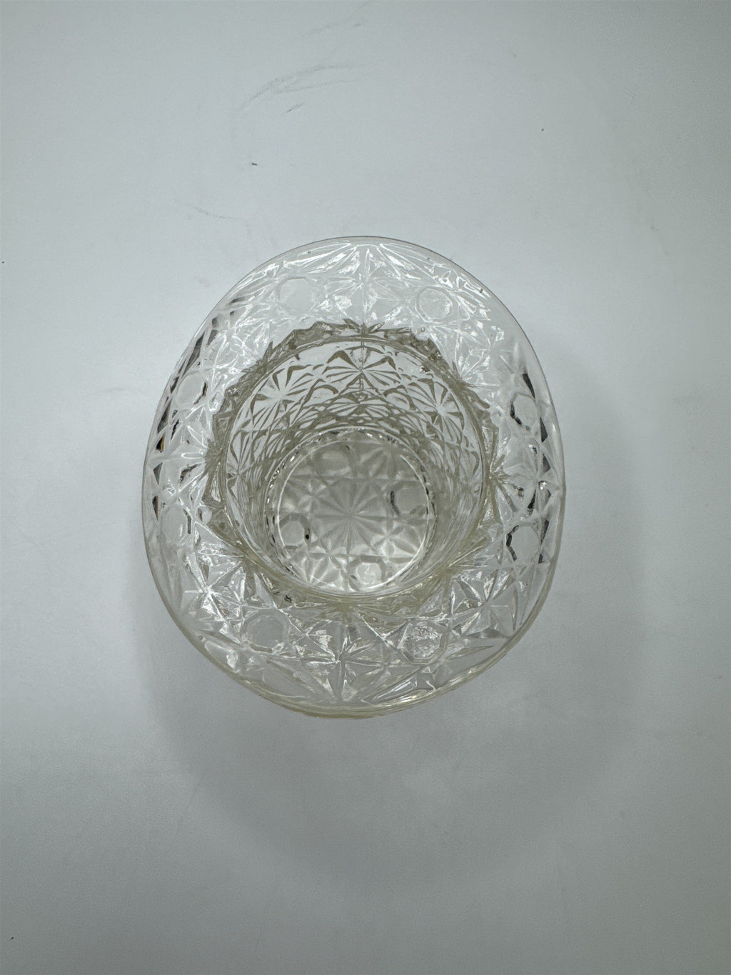 Vintage Large Clear Glass Daisy and Buttons Top Hat Dish Mini Planter Holder