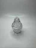 Vintage Anna Hutte Large Clear Glass Pear Jewelry Dish Storage Tray With Lid