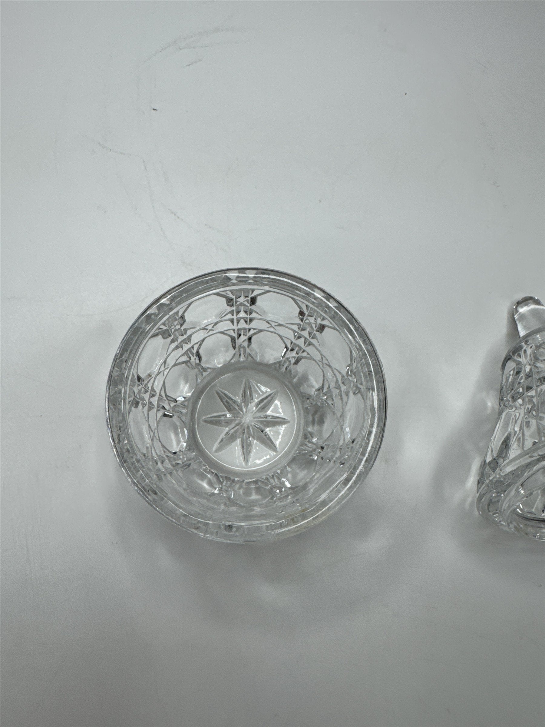 Vintage Anna Hutte Large Clear Glass Pear Jewelry Dish Storage Tray With Lid