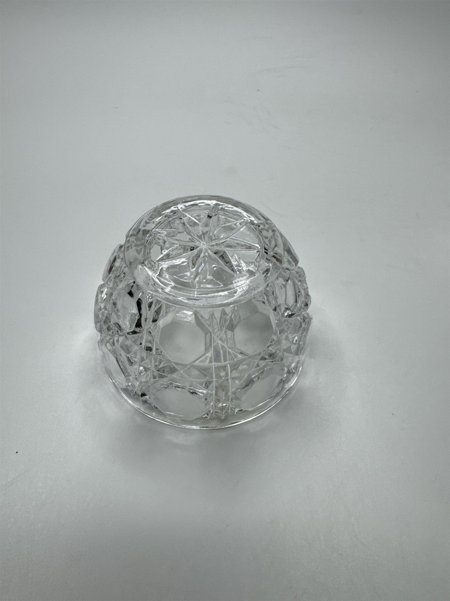 Vintage Anna Hutte Large Clear Glass Pear Jewelry Dish Storage Tray With Lid