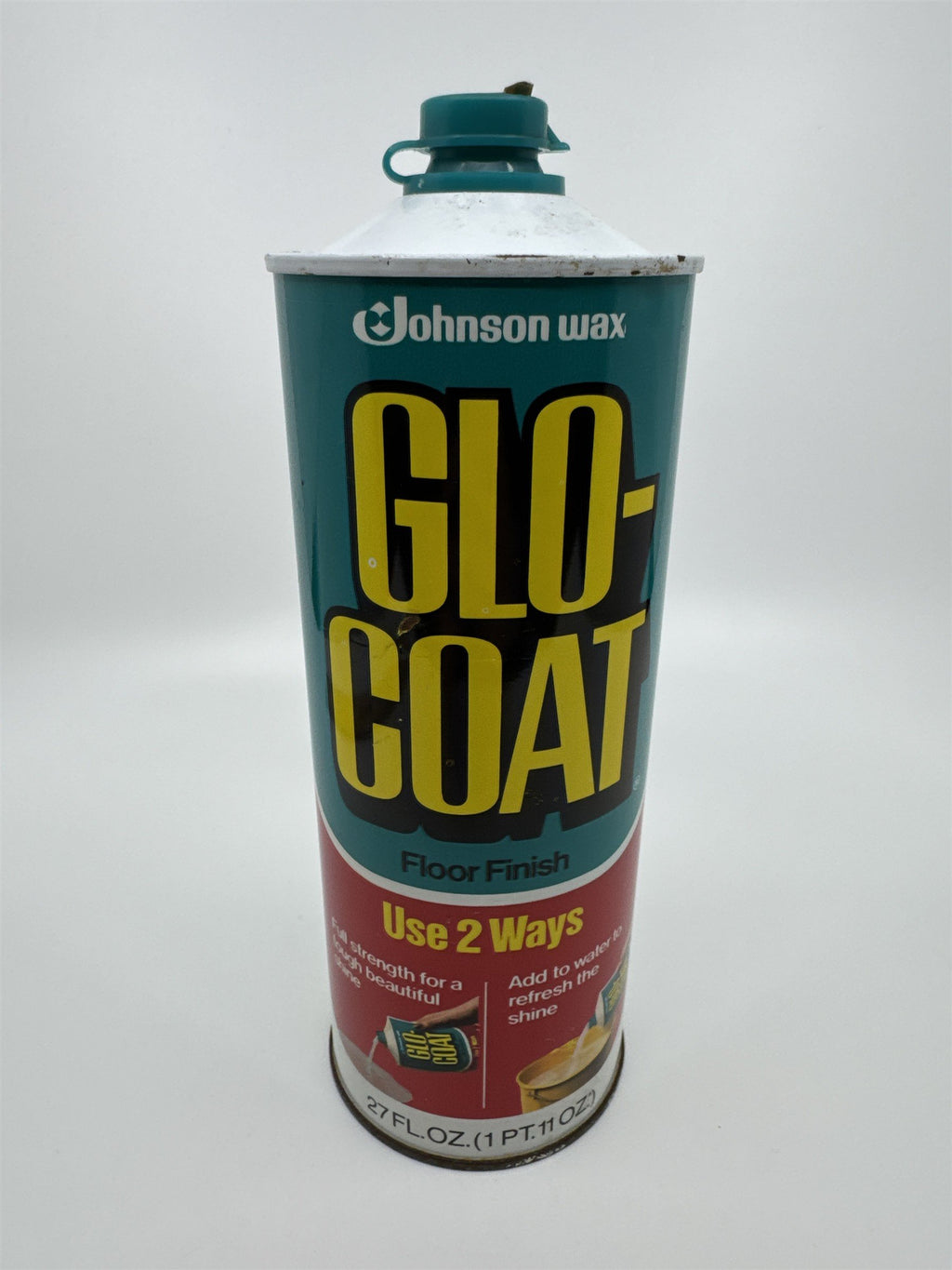 Vintage Johnson Glo Goat Floor Finish 27 FL OZ Tin With Approx. 3/4 Contents