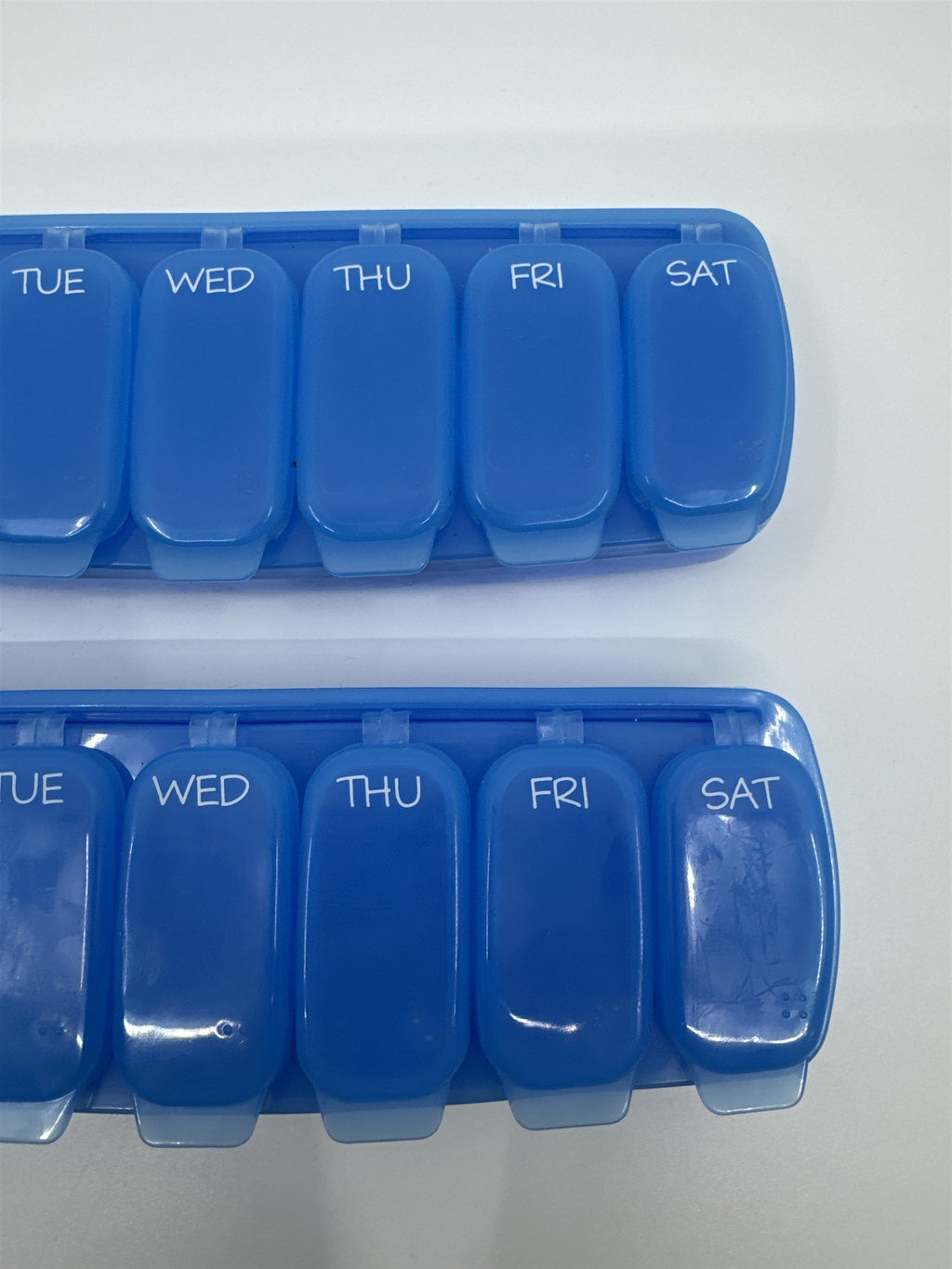 Set of Two Blue Pill/Medication Containers/Organizers Sunday Through Saturday