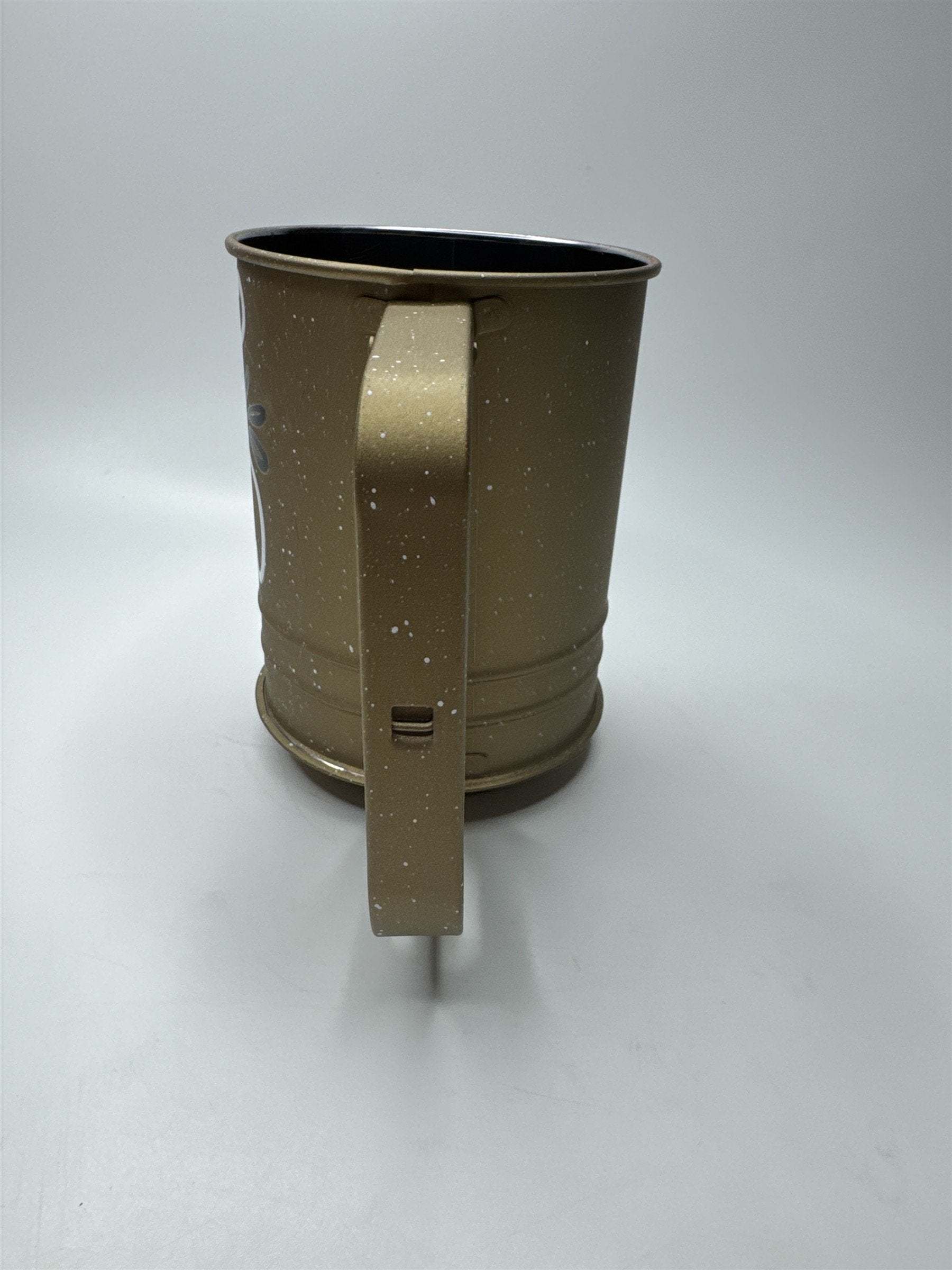 Let It Snow Winter Christmas Time Gold Flour Sifter Utensil