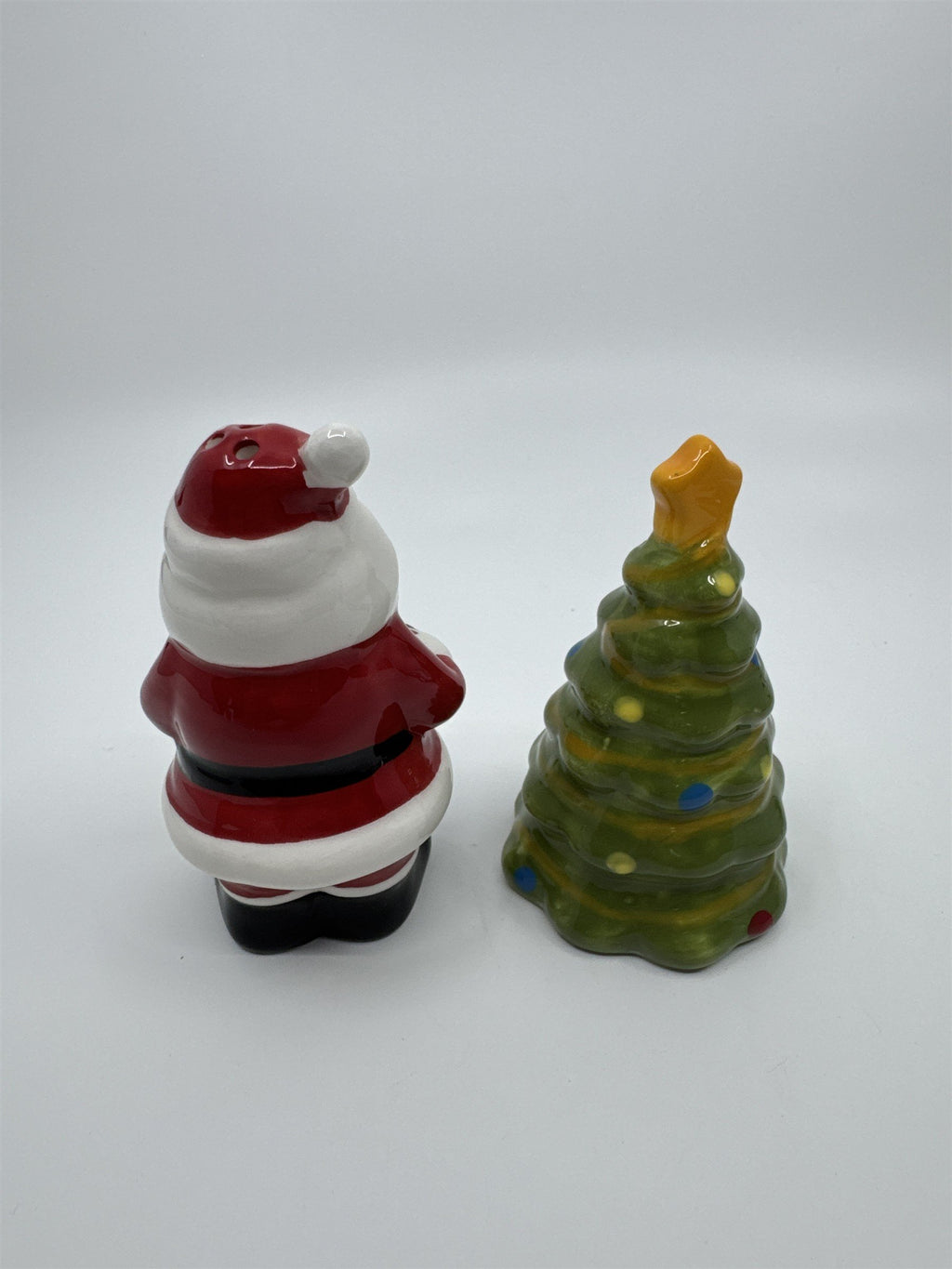 Ceramic Santa and Christmas Tree Salt and Pepper Shakers