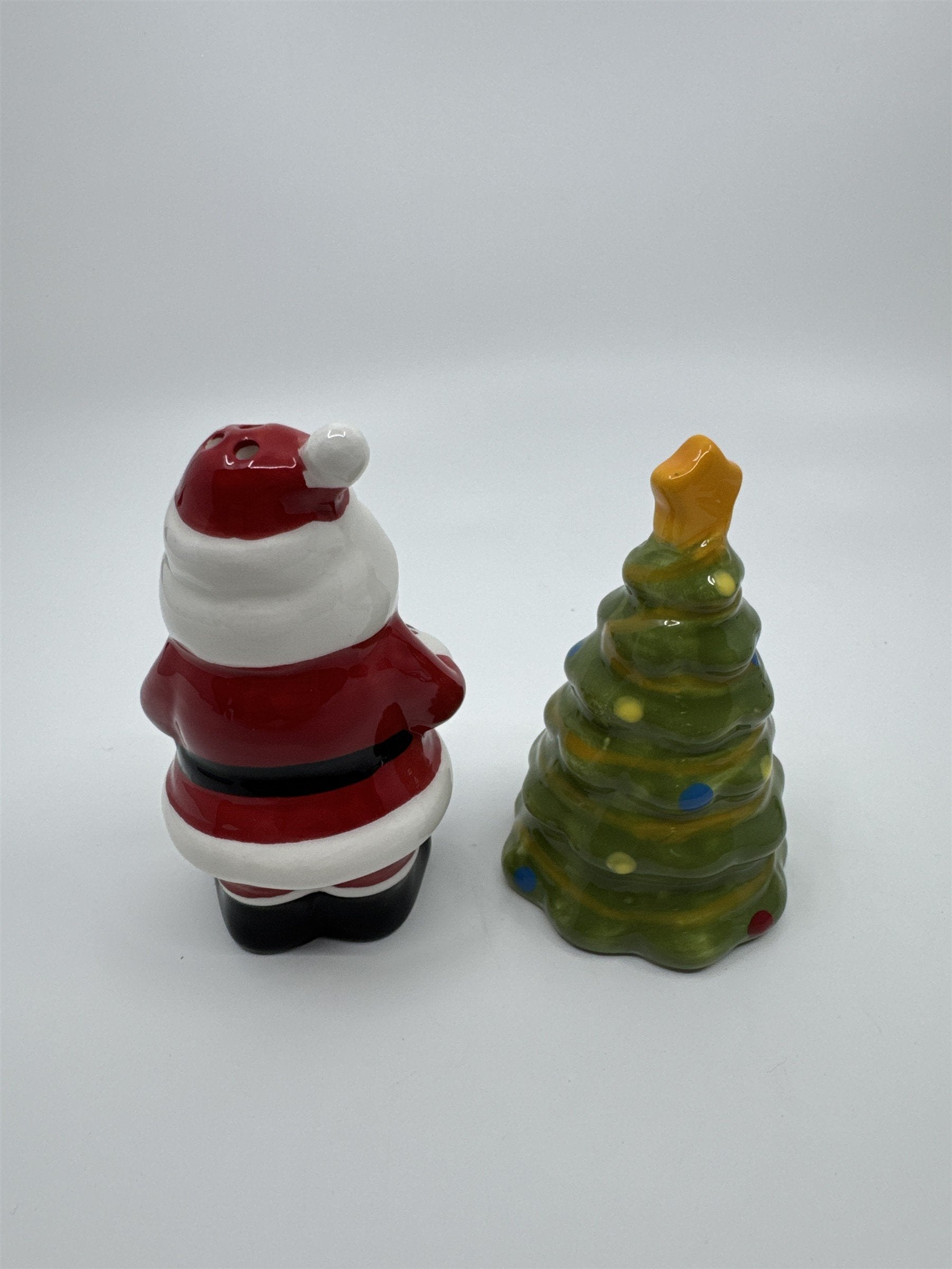 Ceramic Santa and Christmas Tree Salt and Pepper Shakers