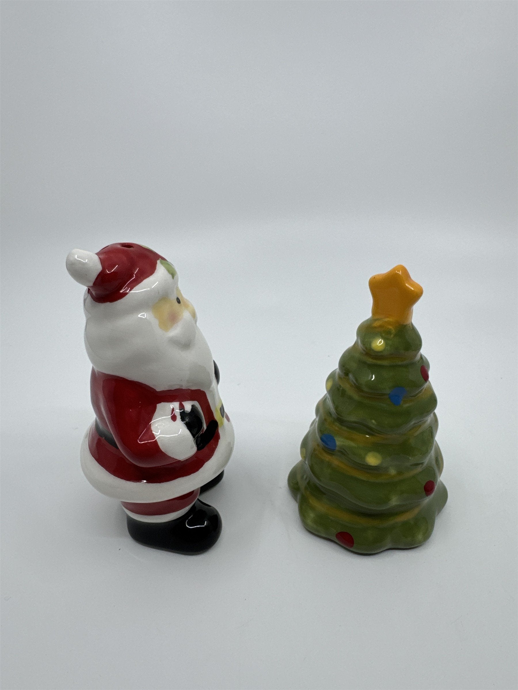 Ceramic Santa and Christmas Tree Salt and Pepper Shakers