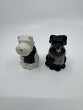 Black and White Scottish Terriers with Scarves Ceramic Salt and Pepper Shakers