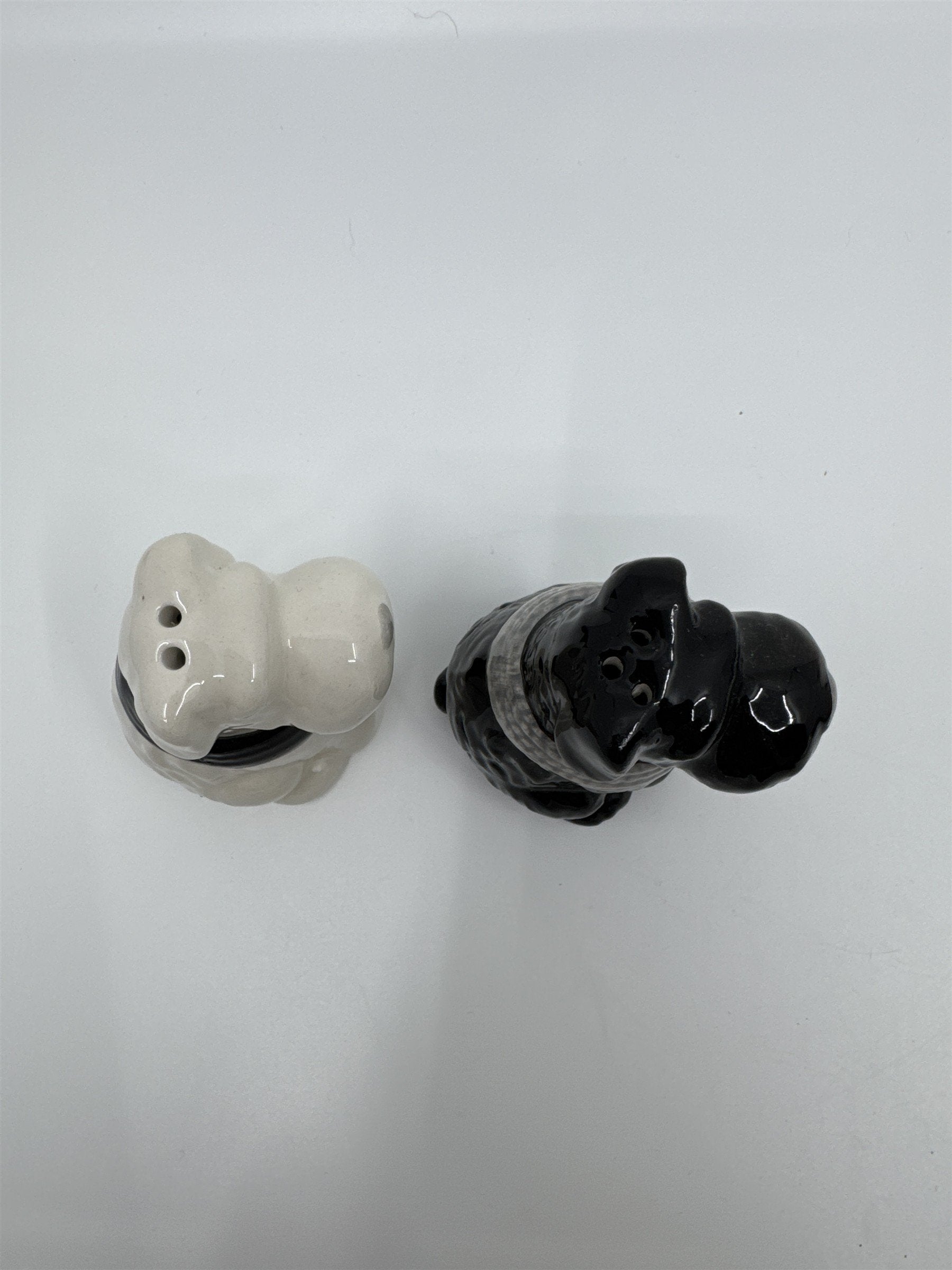 Black and White Scottish Terriers with Scarves Ceramic Salt and Pepper Shakers