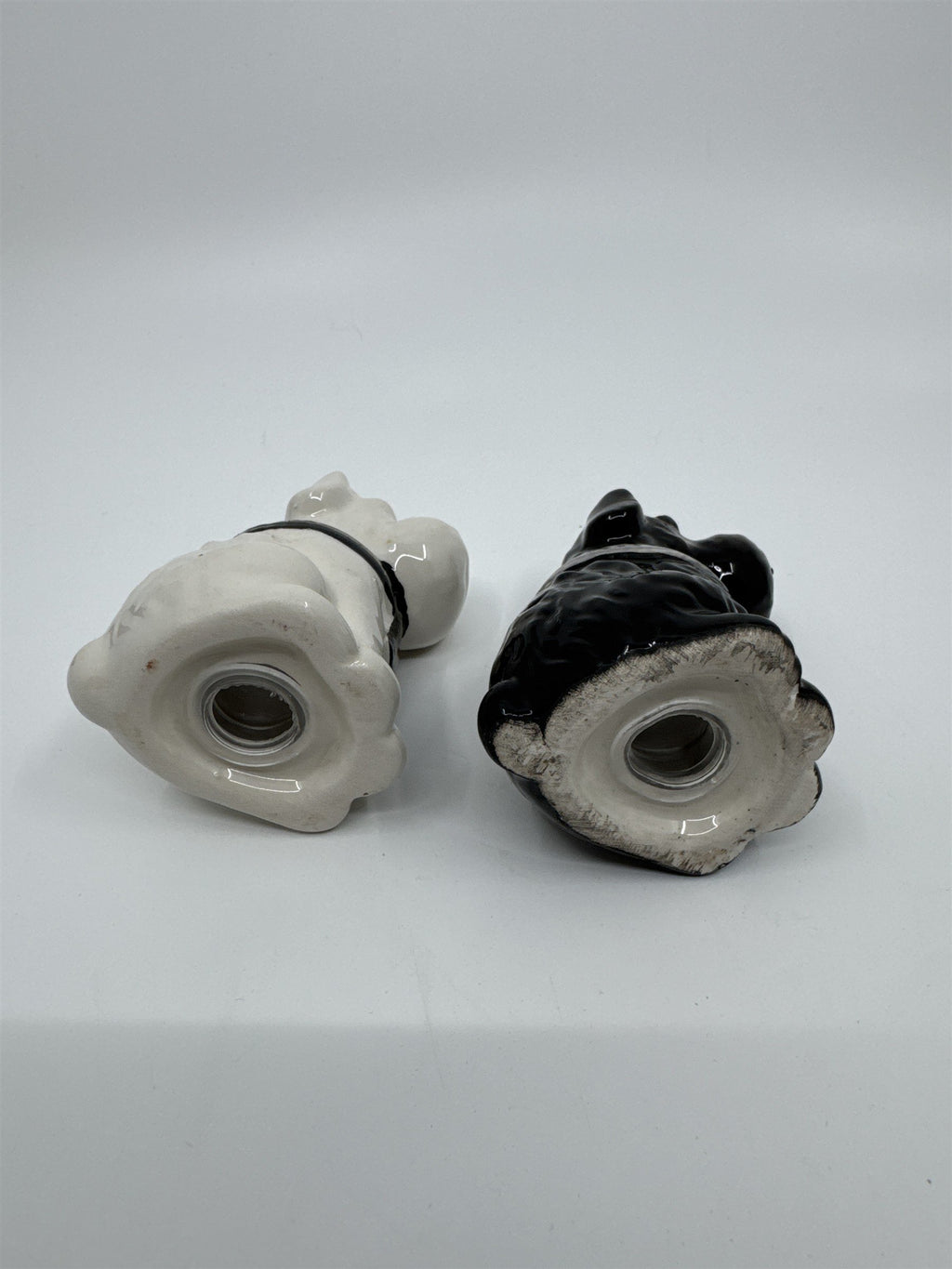 Black and White Scottish Terriers with Scarves Ceramic Salt and Pepper Shakers