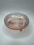 Vintage Manhattan Pink 3-Footed Open Pink Candy Dish Serving Dish Anchor Hocking