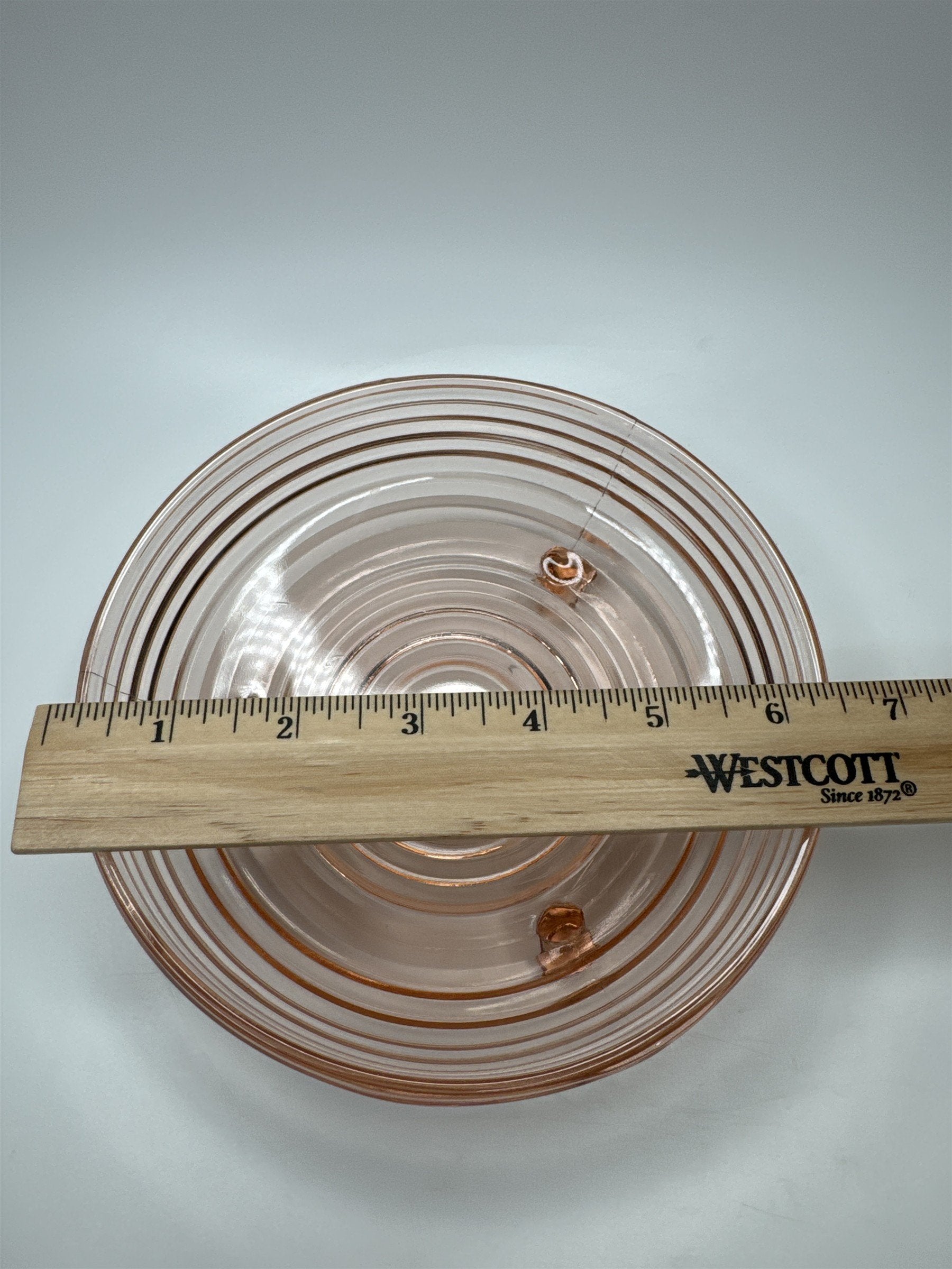Vintage Manhattan Pink 3-Footed Open Pink Candy Dish Serving Dish Anchor Hocking