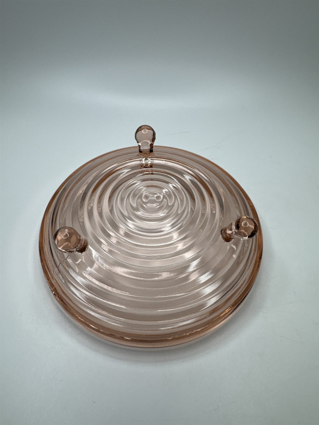 Vintage Manhattan Pink 3-Footed Open Pink Candy Dish Serving Dish Anchor Hocking