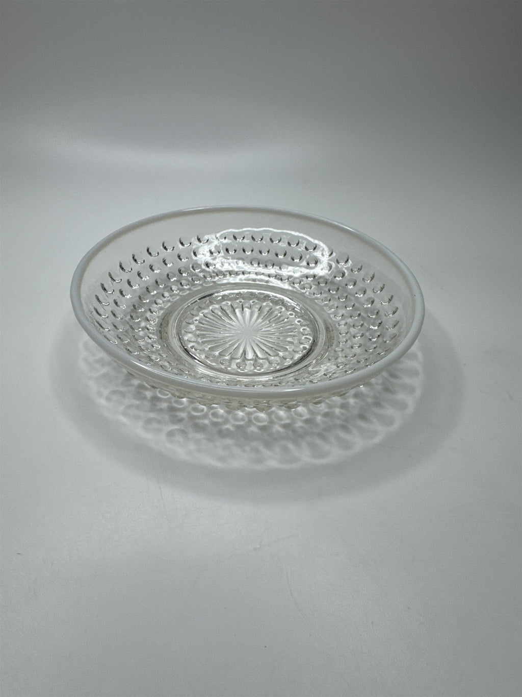 Vintage Bowl Anchor Hocking Moonstone Opalescent Dish Hobnail 1950s EUC