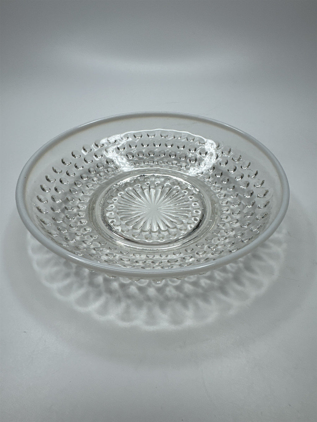 Vintage Bowl Anchor Hocking Moonstone Opalescent Dish Hobnail 1950s EUC