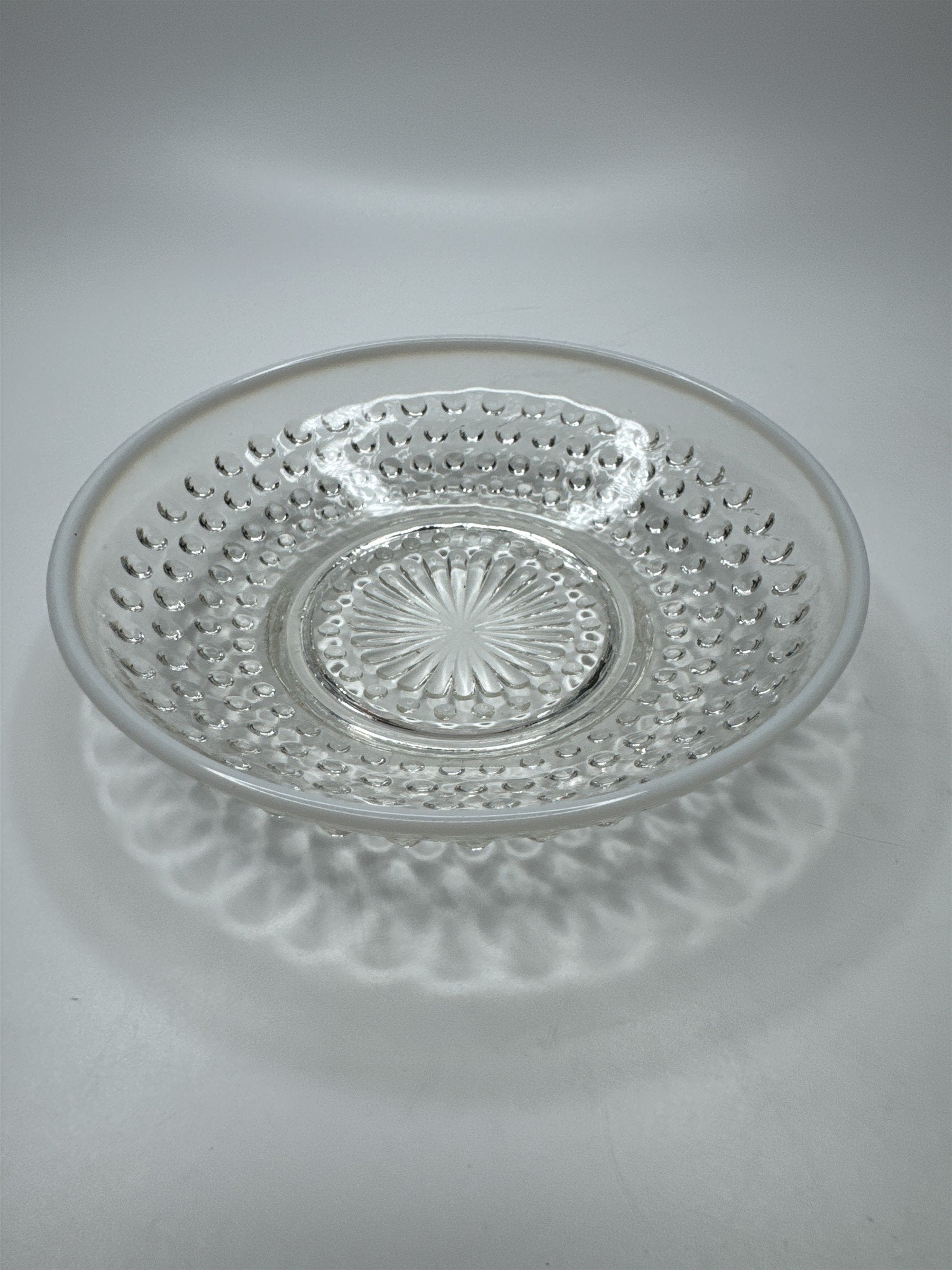 Vintage Bowl Anchor Hocking Moonstone Opalescent Dish Hobnail 1950s EUC