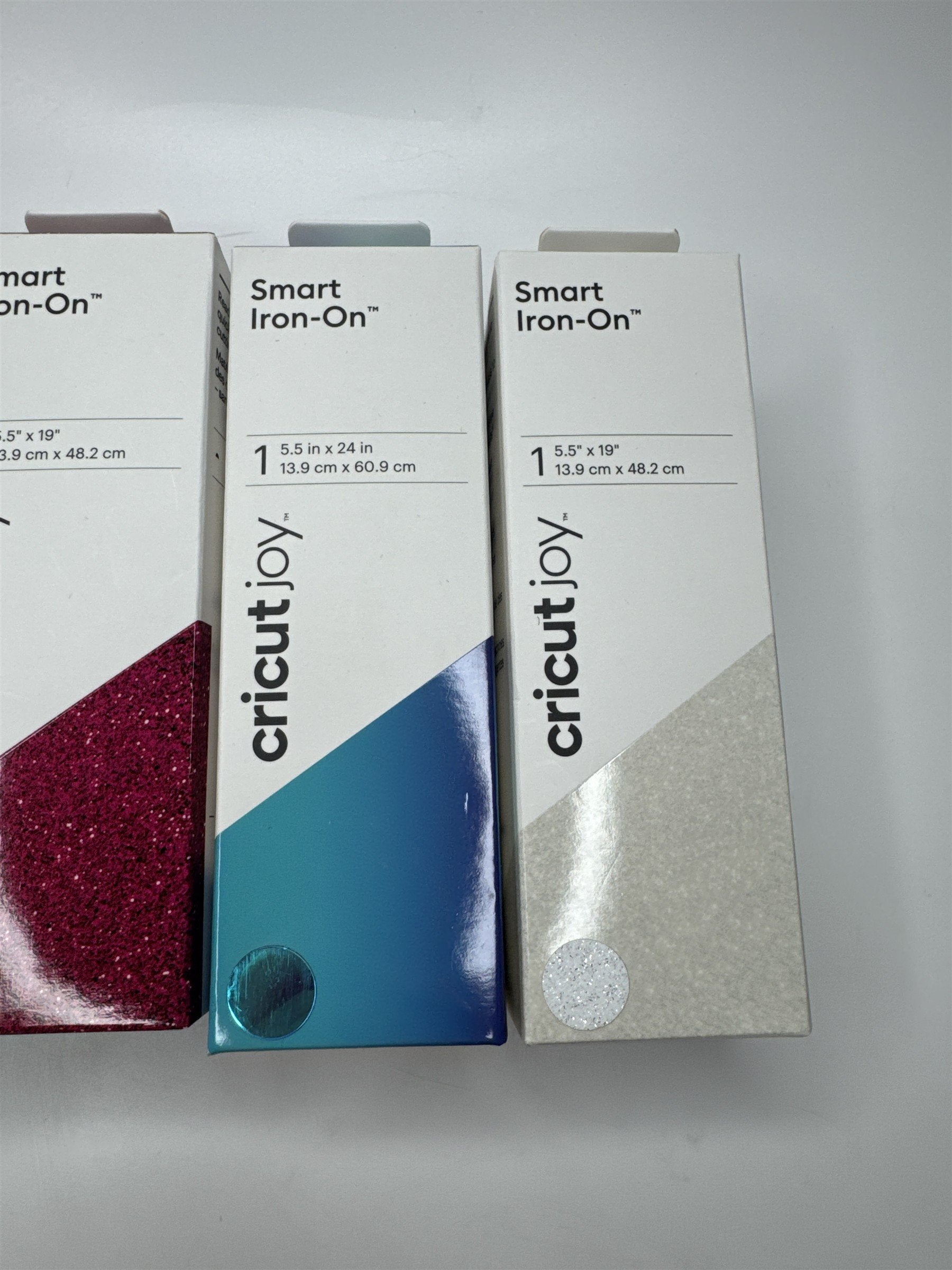 Lot of 4 Cricut Joy Smart Iron-On Metallic/Glitter Sheets Pink/Black/White/Blue