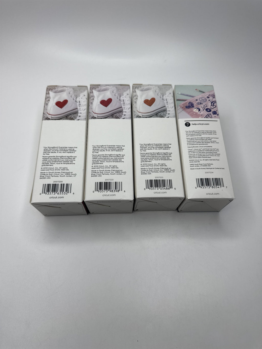 Lot of 4 Cricut Joy Smart Iron-On Metallic/Glitter Sheets Pink/Black/White/Blue