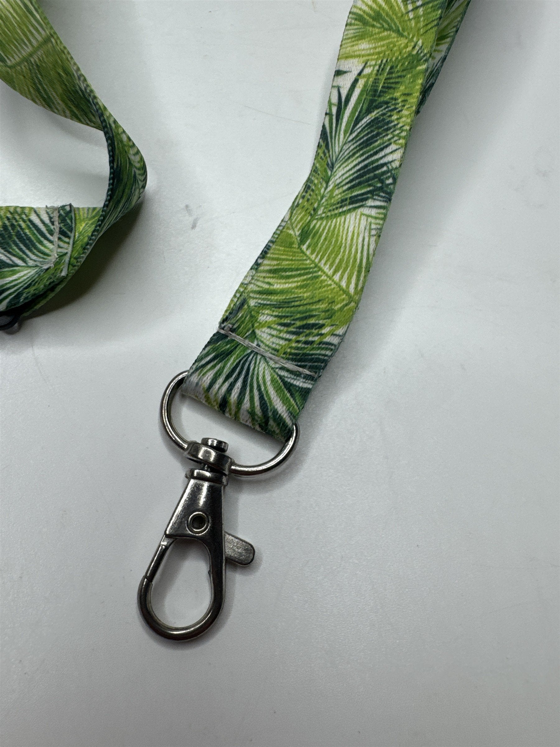 Lanyard For Keys /w Green Ferns Plants Pattern Allover Print Safety Breakaway