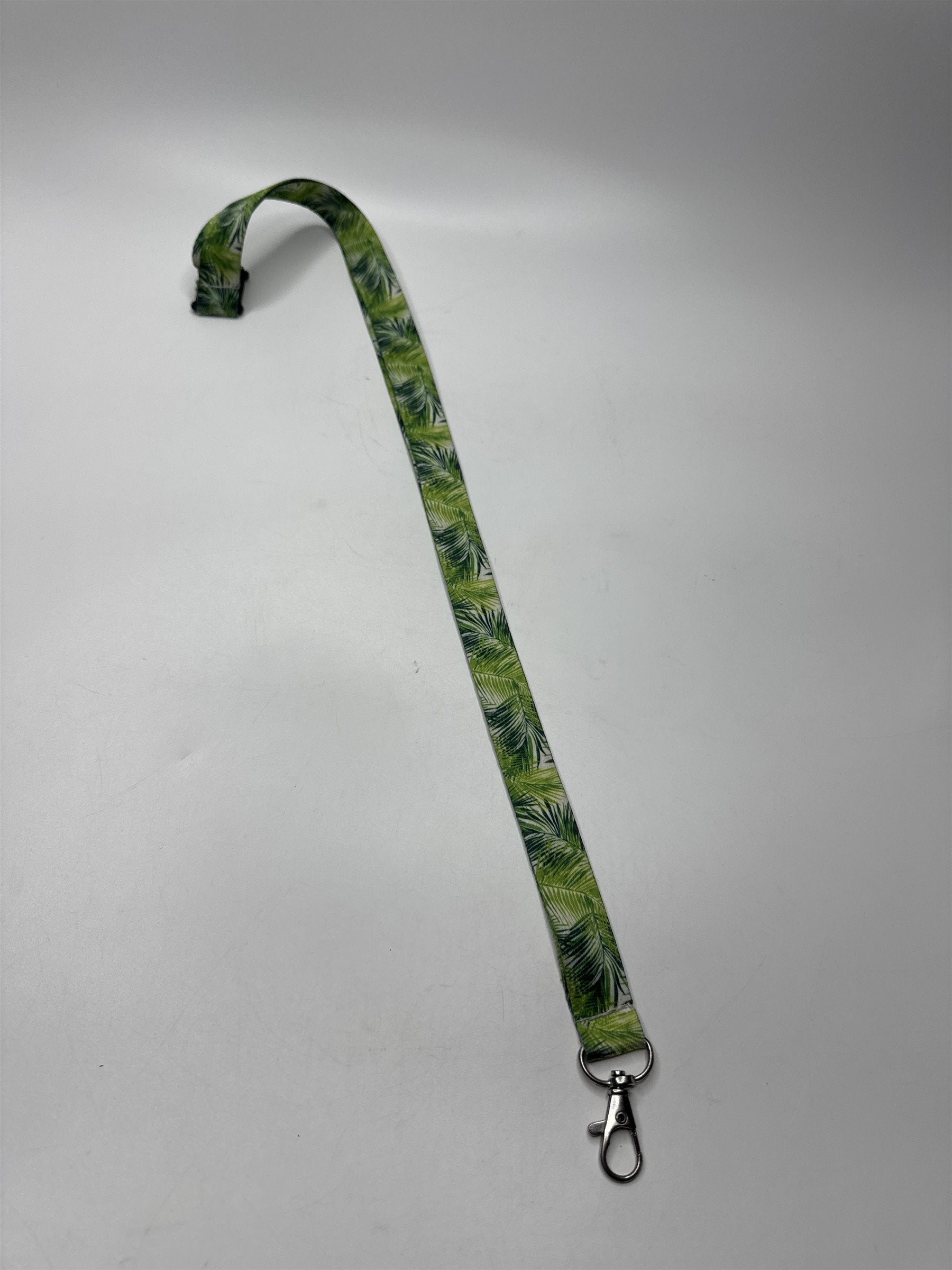 Lanyard For Keys /w Green Ferns Plants Pattern Allover Print Safety Breakaway