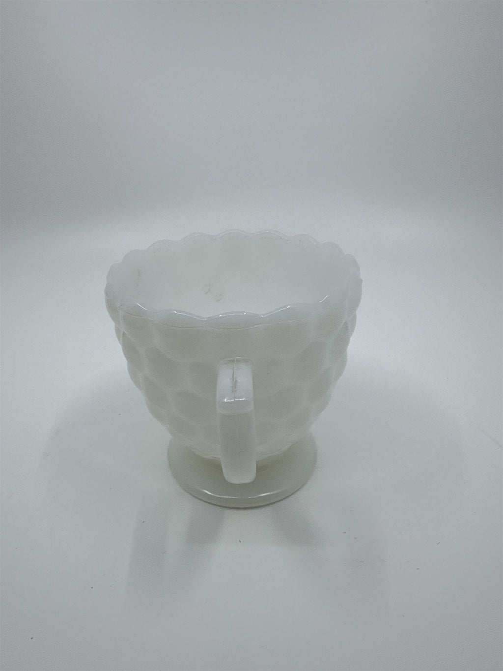 Vintage Milk Glass Cream and Sugar Set Anchor Hocking Bubble Glass Set