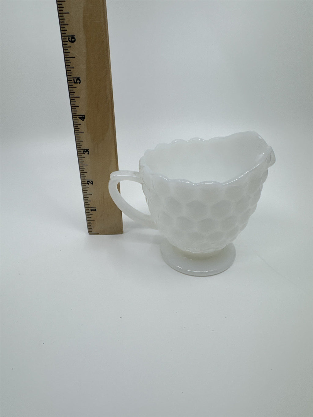 Vintage Milk Glass Cream and Sugar Set Anchor Hocking Bubble Glass Set