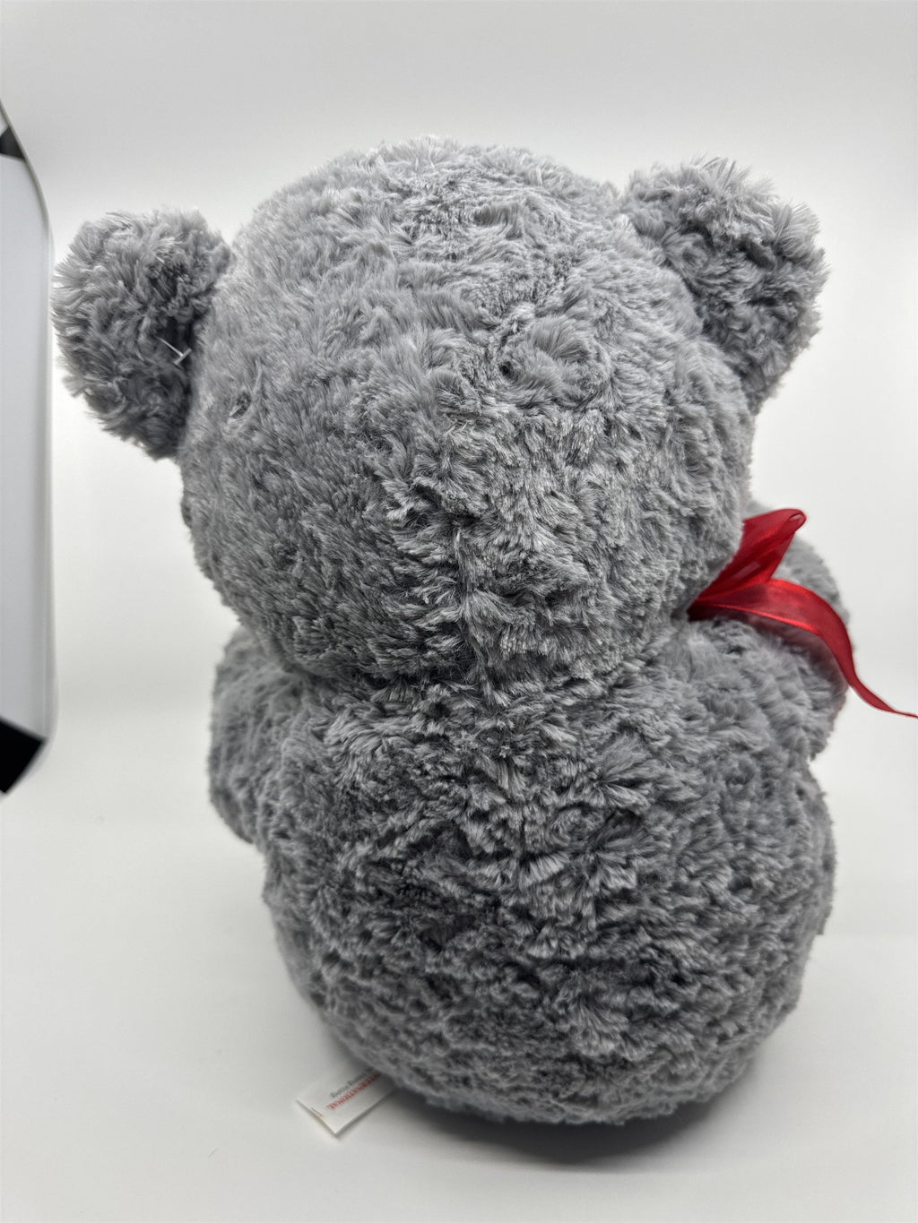 Kiss Me Valentine's Day Grey Stuffed Animal Teddy Bear with Sequin Heart
