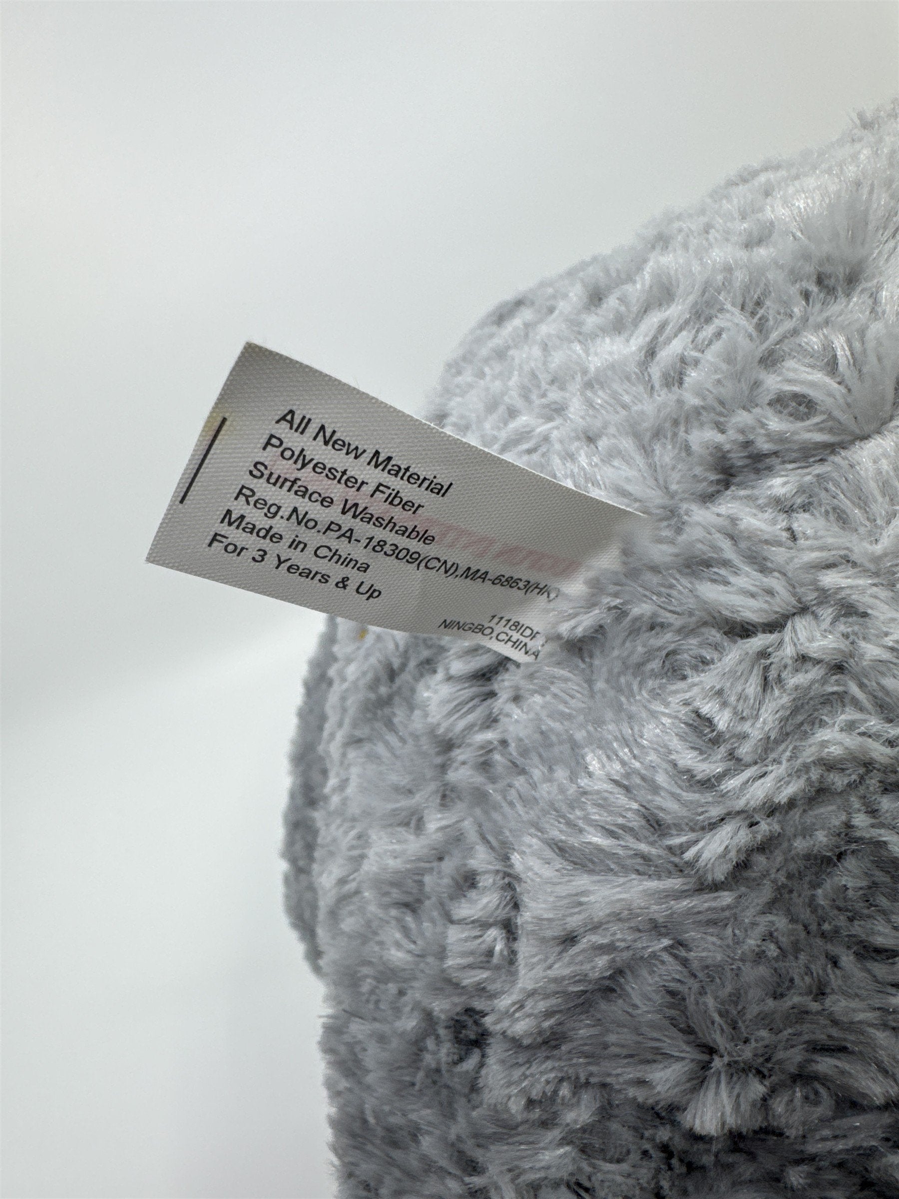 Kiss Me Valentine's Day Grey Stuffed Animal Teddy Bear with Sequin Heart