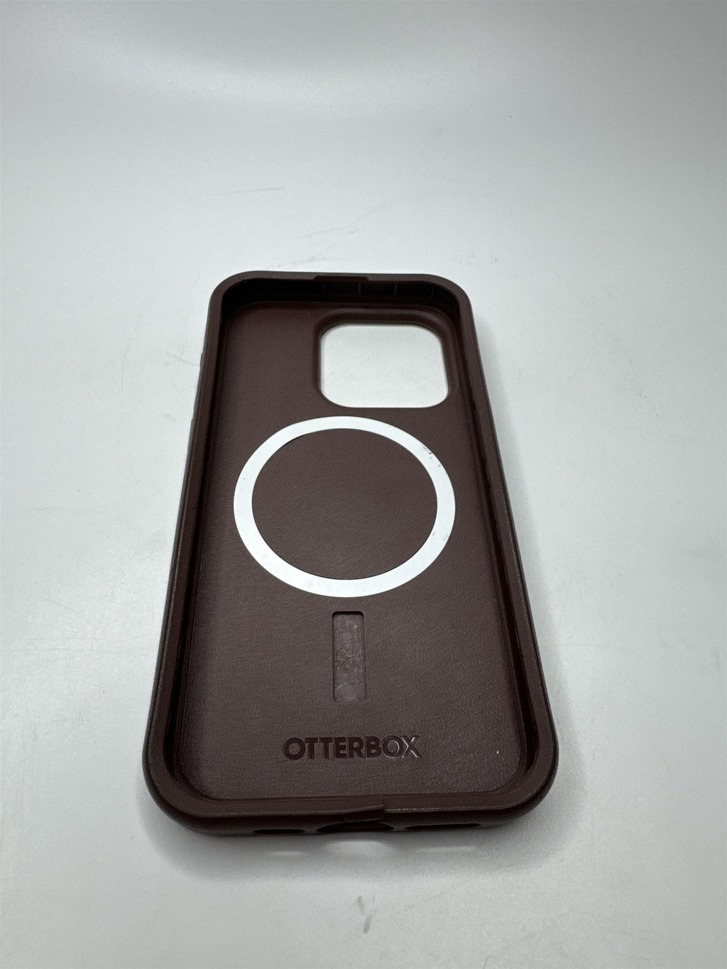 OtterBox iPhone 15 Pro Symmetry Series Case CHOCOLATE MagSafe **Torn By Plug**