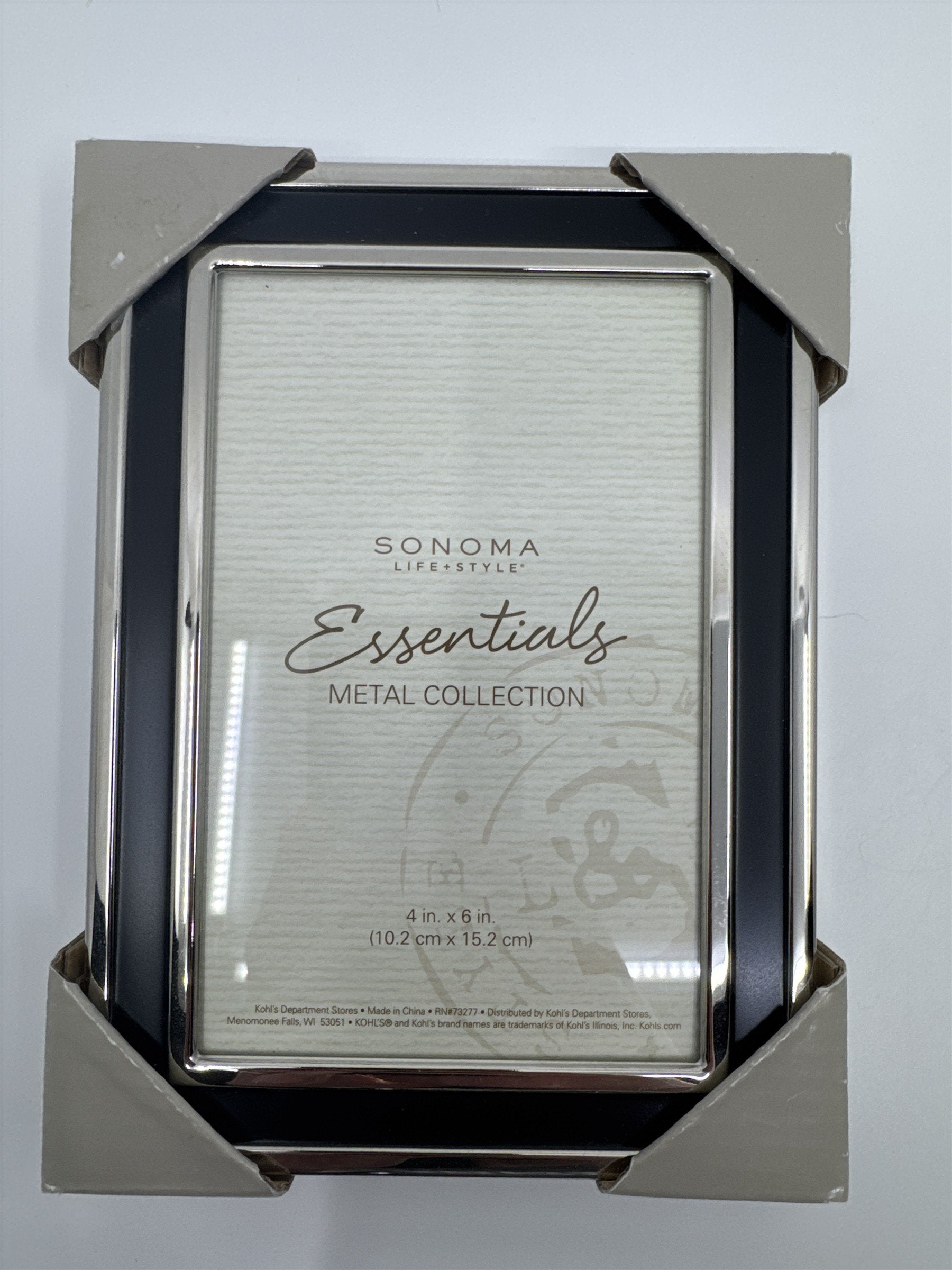 Set of Two Sonoma Metal Collection Picture Frames 3.5 in x 5 in and 4 in x 6 in