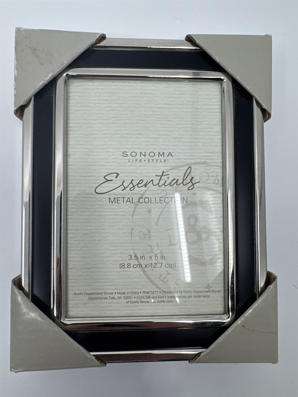 Set of Two Sonoma Metal Collection Picture Frames 3.5 in x 5 in and 4 in x 6 in
