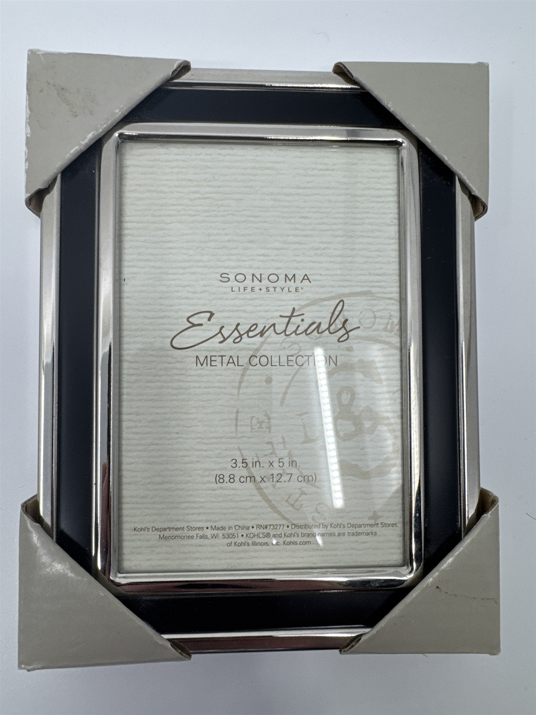 Set of Two Sonoma Metal Collection Picture Frames 3.5 in x 5 in and 4 in x 6 in