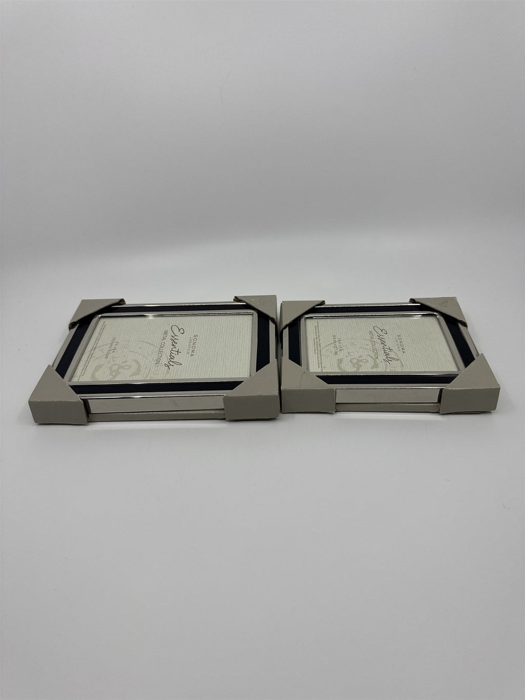 Set of Two Sonoma Metal Collection Picture Frames 3.5 in x 5 in and 4 in x 6 in