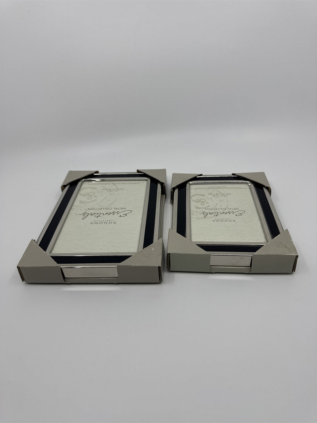 Set of Two Sonoma Metal Collection Picture Frames 3.5 in x 5 in and 4 in x 6 in