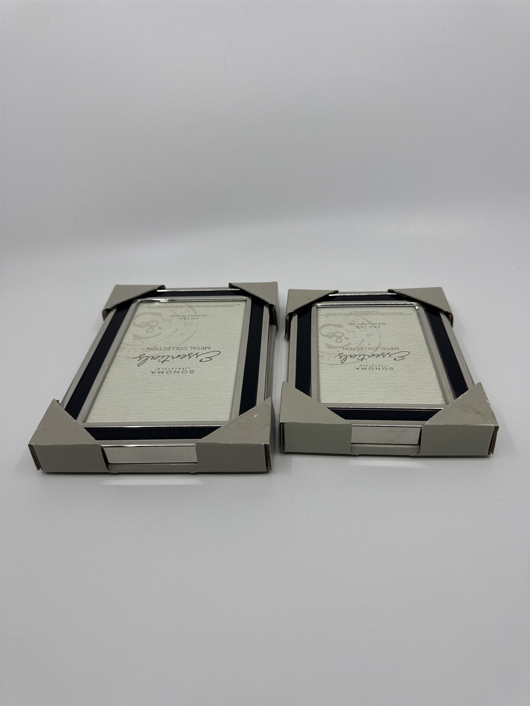 Set of Two Sonoma Metal Collection Picture Frames 3.5 in x 5 in and 4 in x 6 in