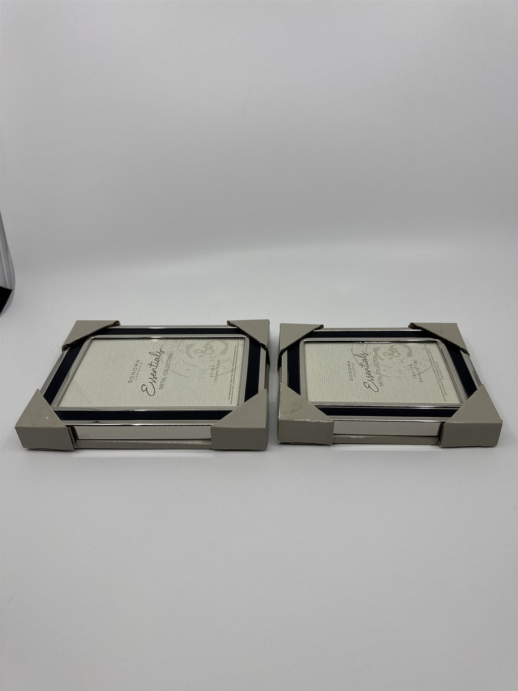 Set of Two Sonoma Metal Collection Picture Frames 3.5 in x 5 in and 4 in x 6 in