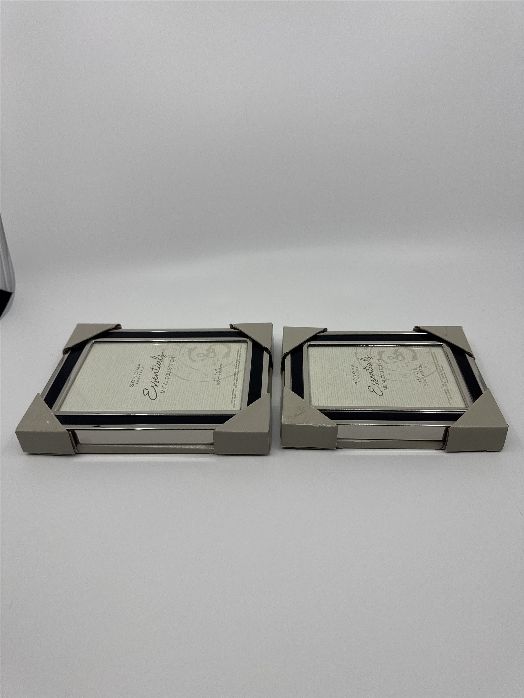 Set of Two Sonoma Metal Collection Picture Frames 3.5 in x 5 in and 4 in x 6 in