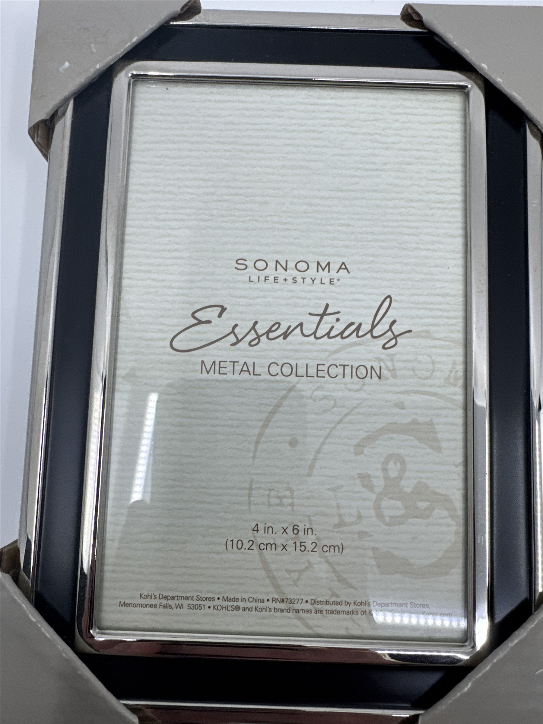 Set of Two Sonoma Metal Collection Picture Frames 3.5 in x 5 in and 4 in x 6 in