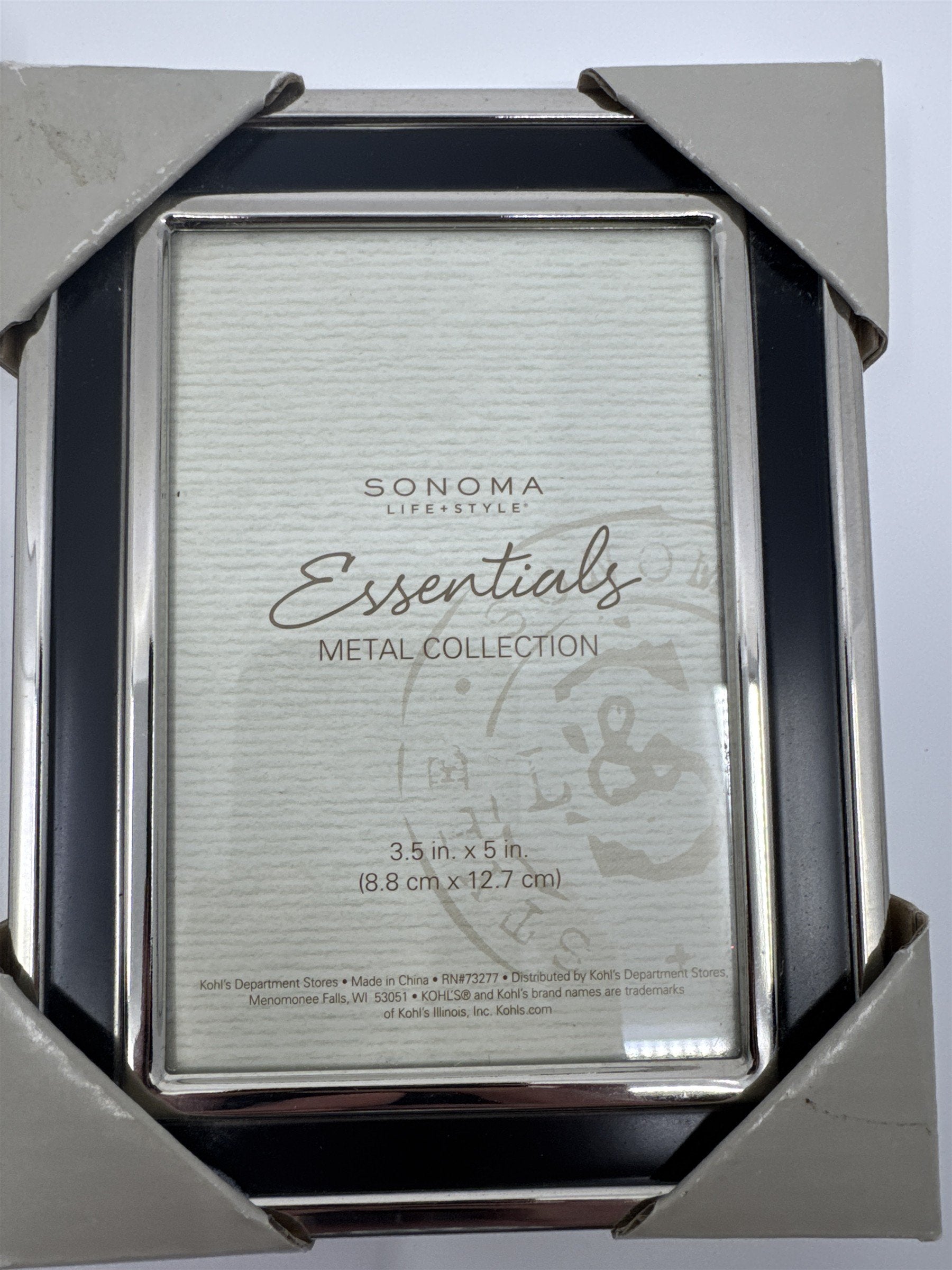 Set of Two Sonoma Metal Collection Picture Frames 3.5 in x 5 in and 4 in x 6 in