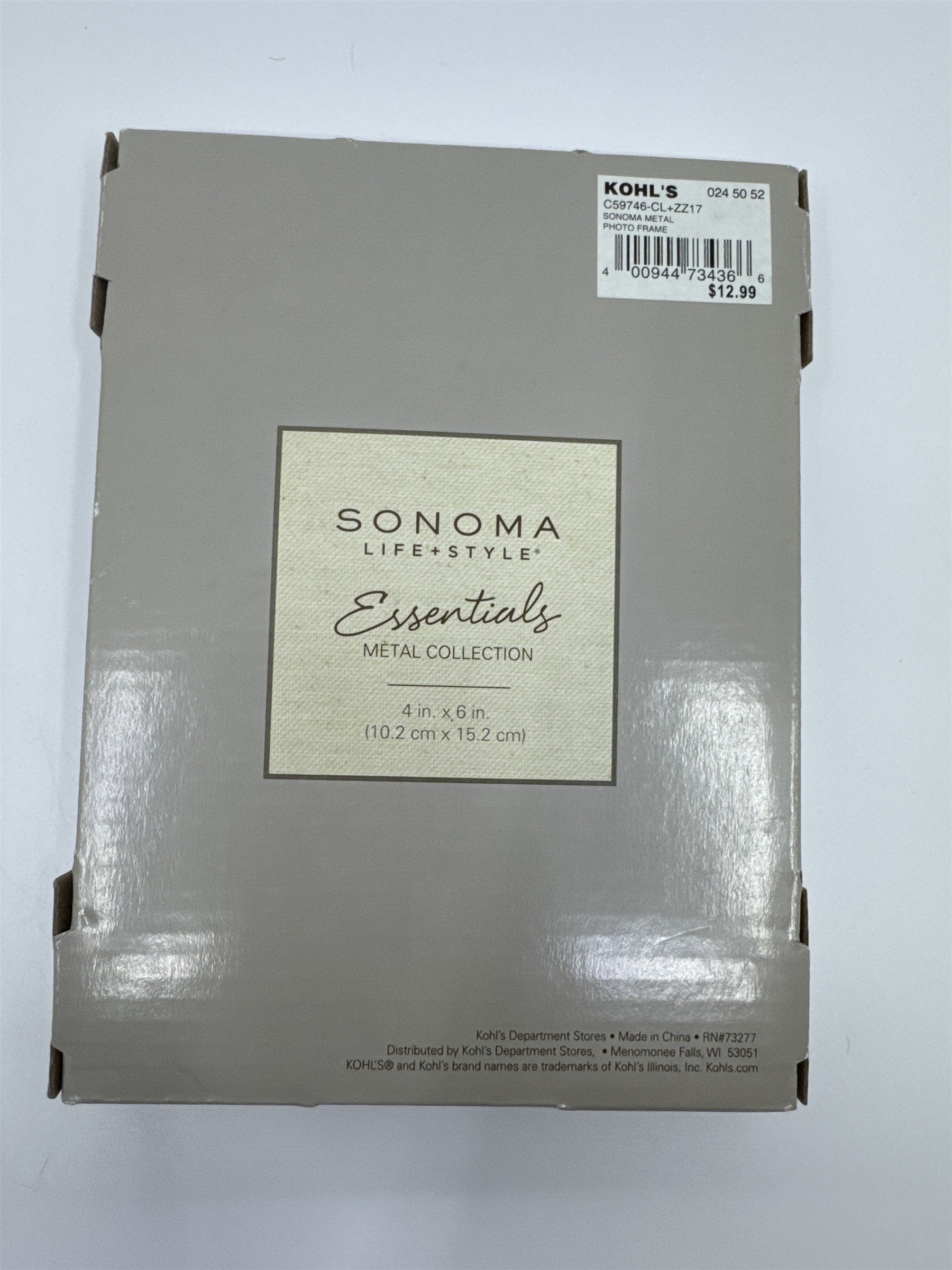 Set of Two Sonoma Metal Collection Picture Frames 3.5 in x 5 in and 4 in x 6 in