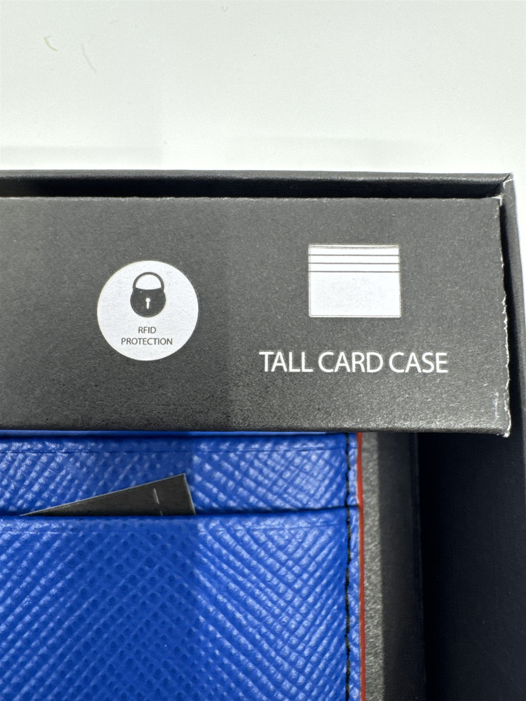 Michael Kors Electric Blue Tall Card/Identity Protection Wallet with Red Trim