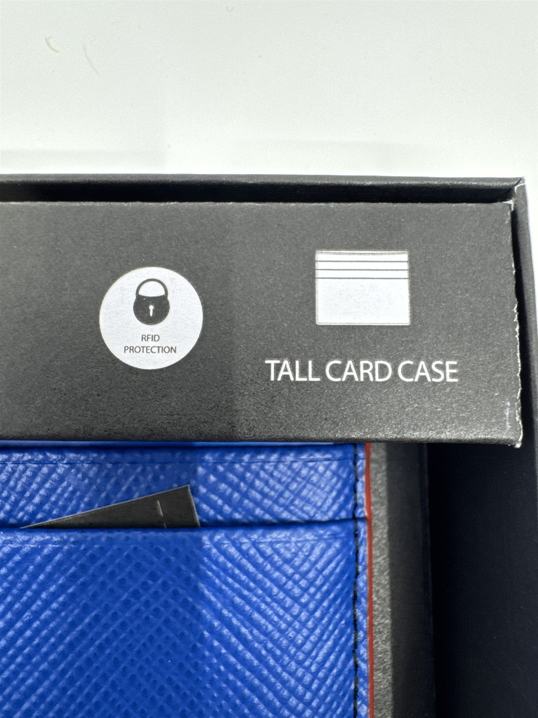 Michael Kors Electric Blue Tall Card/Identity Protection Wallet with Red Trim