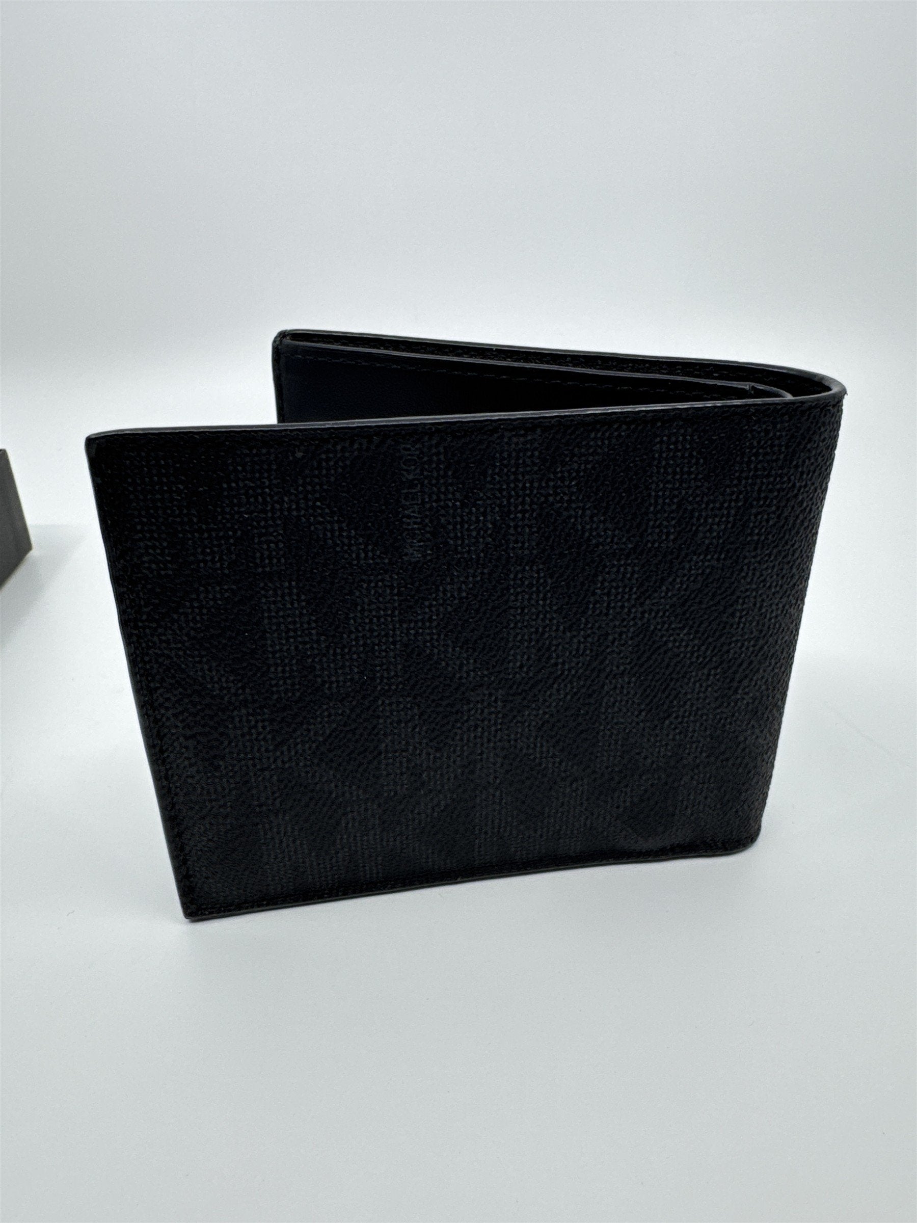 Michael Kors Black Bifold Leather Men's Jet Set Wallet New