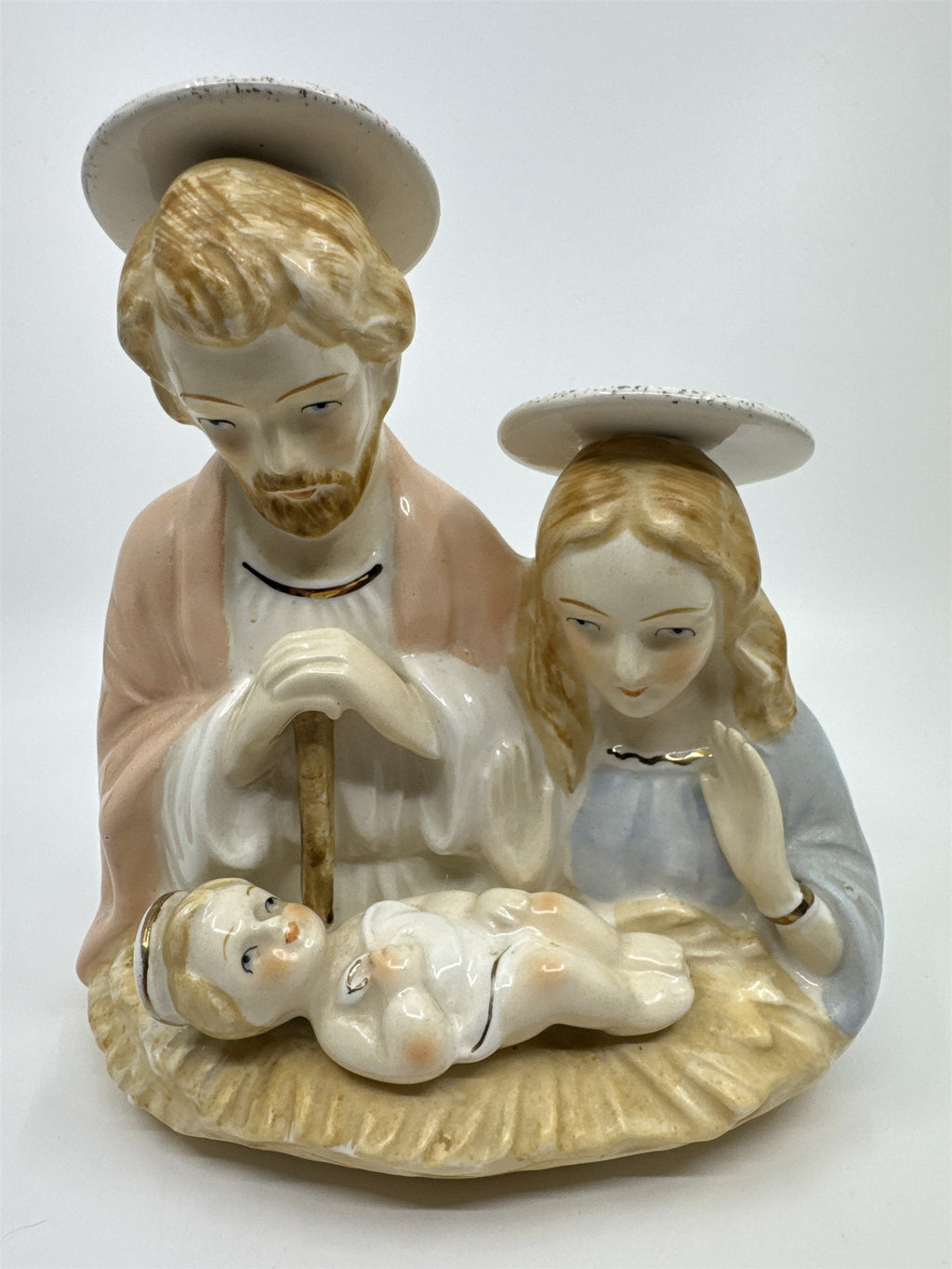 Vintage Joseph, Mary and Baby Jesus Ceramic Figurine Vase by Fremo Japan