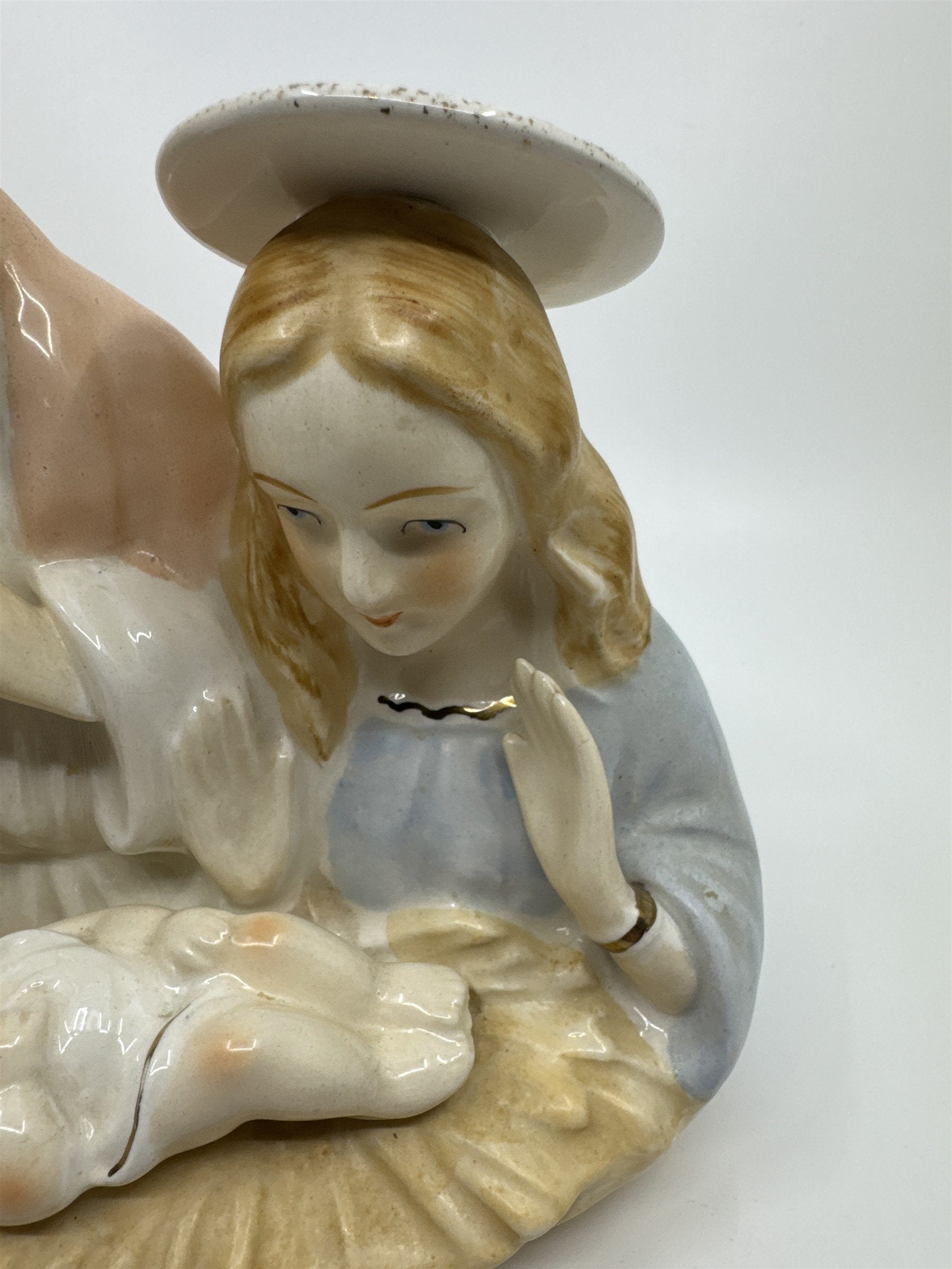 Vintage Joseph, Mary and Baby Jesus Ceramic Figurine Vase by Fremo Japan