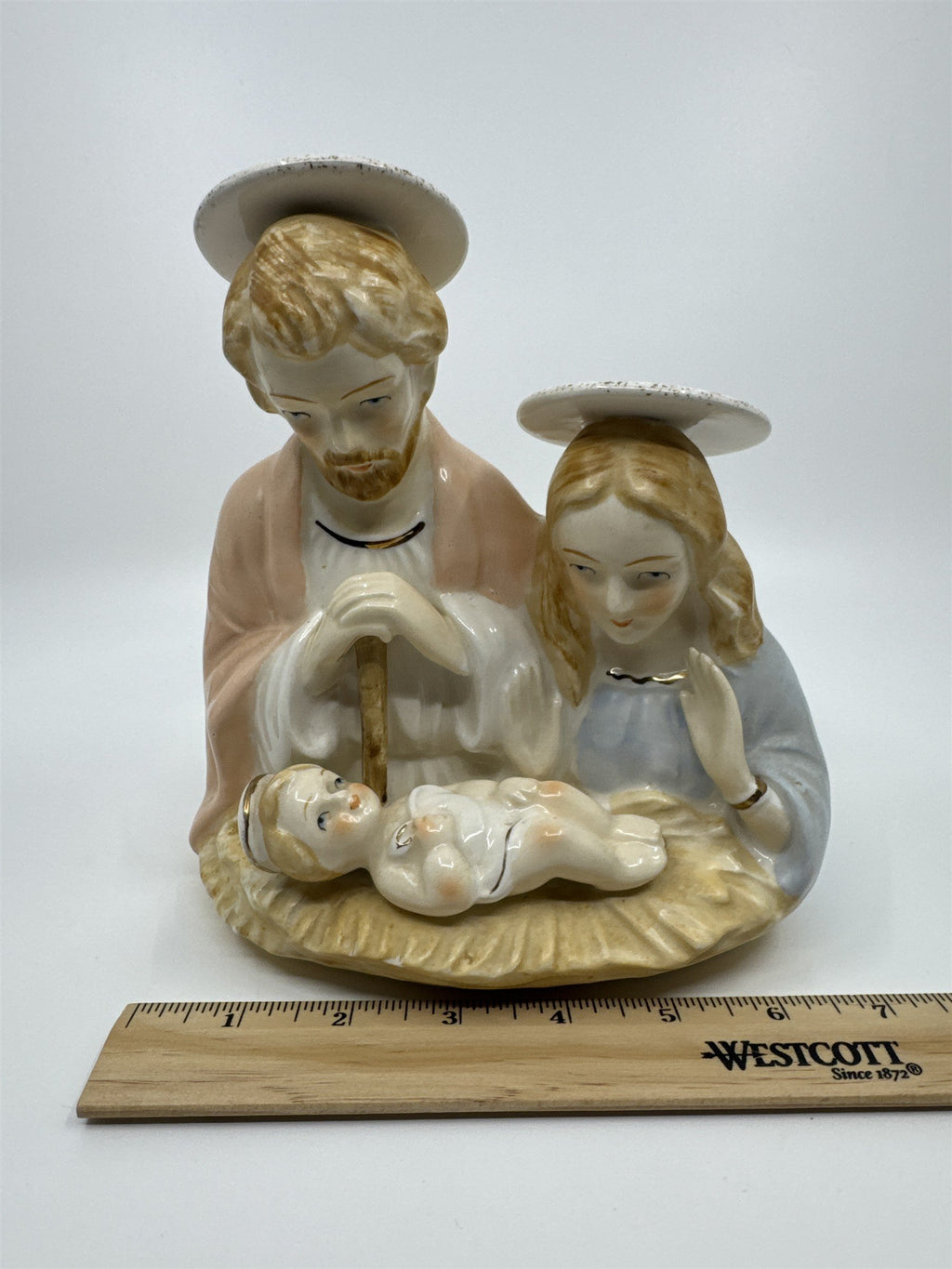 Vintage Joseph, Mary and Baby Jesus Ceramic Figurine Vase by Fremo Japan