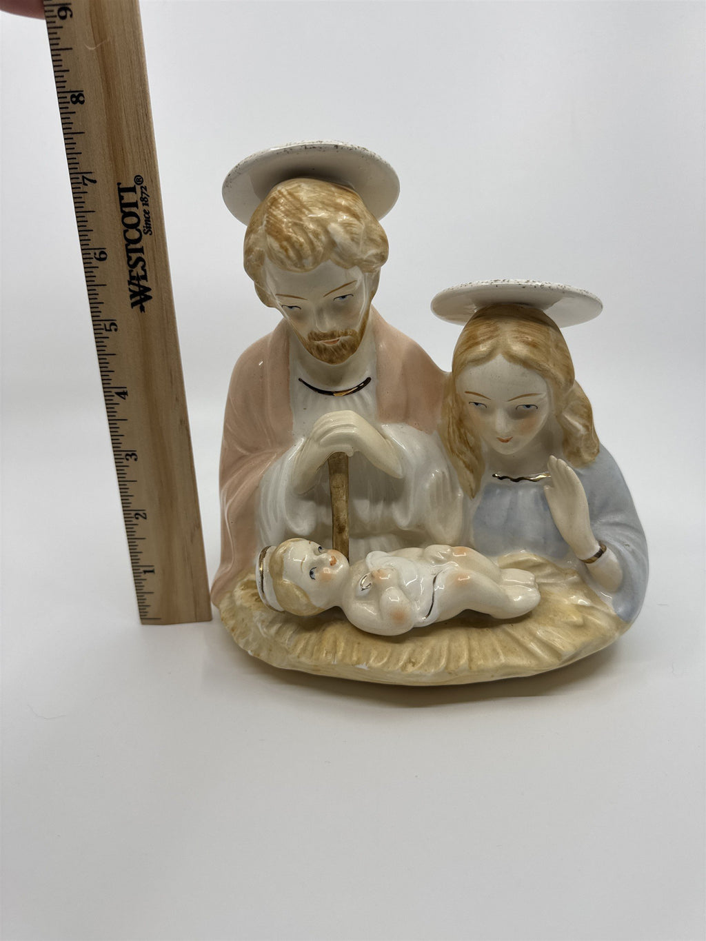 Vintage Joseph, Mary and Baby Jesus Ceramic Figurine Vase by Fremo Japan