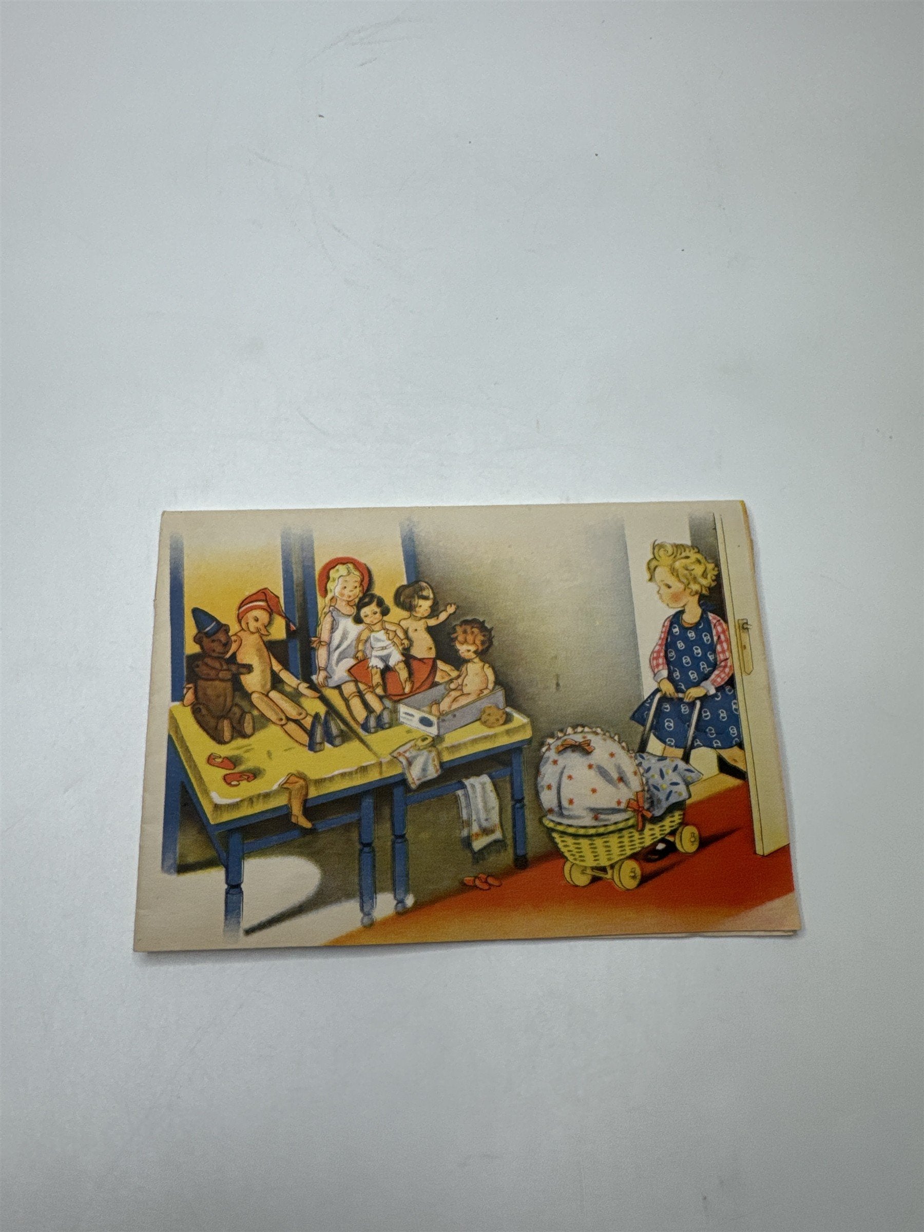 Vintage Pop Up Ticket Advertising Needles Toy Workshop Scene Japan